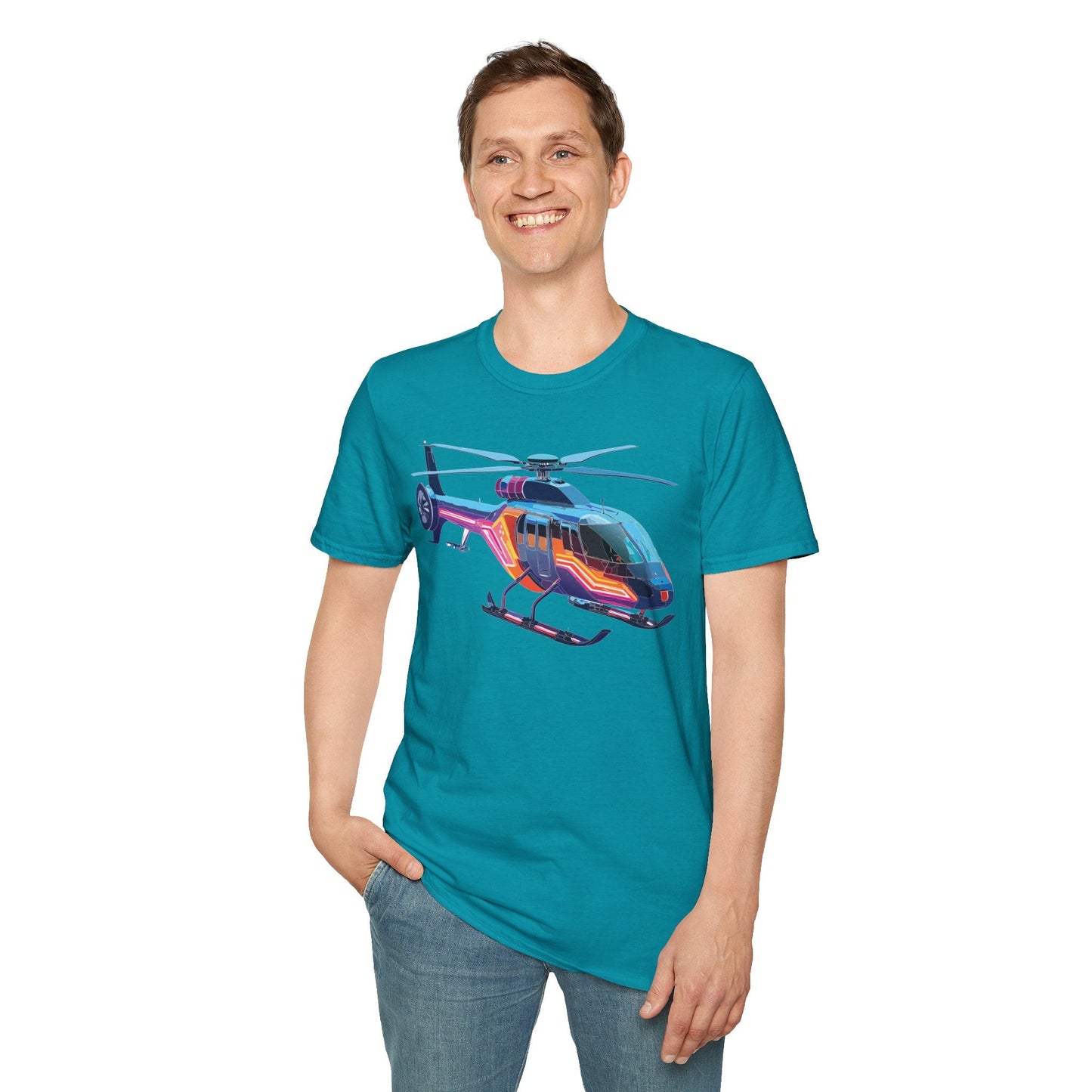 Chopper Helicopter T Shirt Unisex Softstyle 100 Percent Ring Spun Cotton Premium Tee