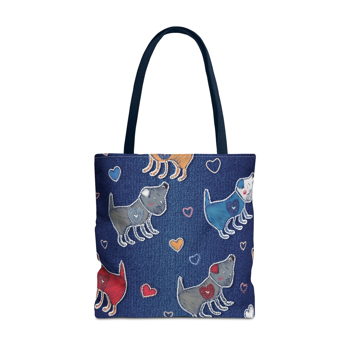Love Day Graphic Design Denim Fabric Imitation Print Unisex Canvas Bag POLY 3 Sizes Tote Bag 201-13