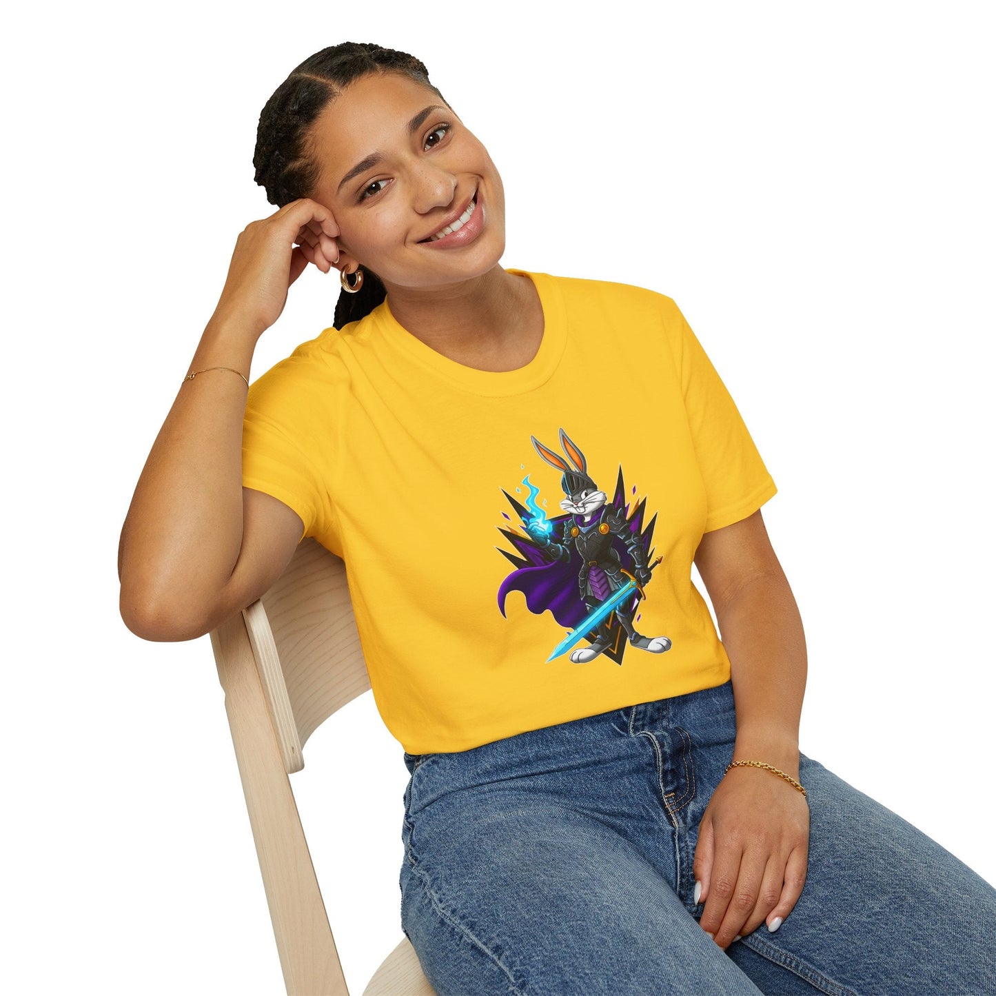 Bugs Bunny Shirt Unisex Gildan Softstyle Tee 100 Percent Cotton Cartoon Graphic Design