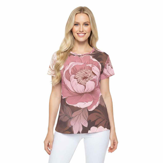 Women Poly T-Shirt with Floral Print