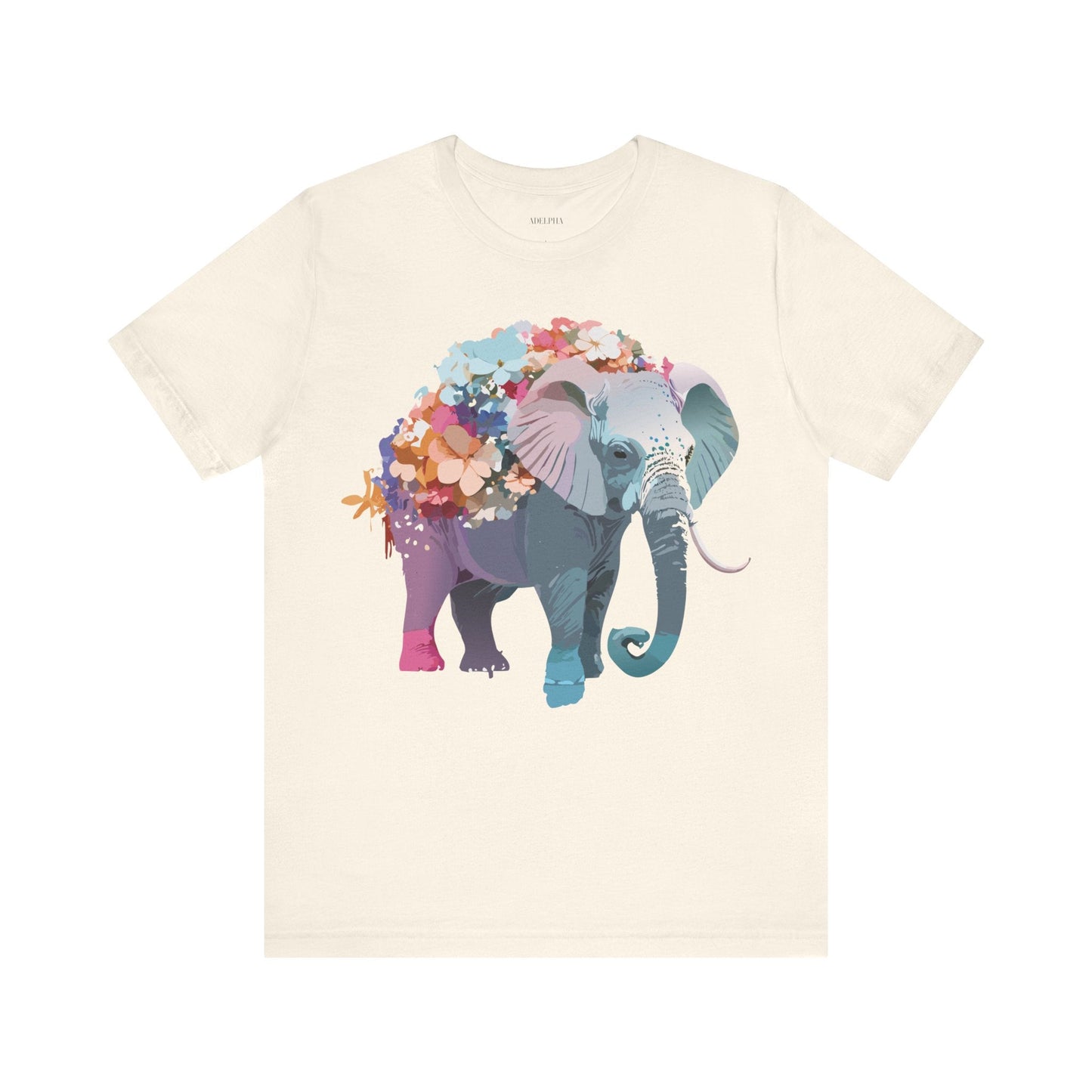 Adelpha Elephant Graphic Tee Unisex Short Sleeve Vintage Inspired Art Design Collection