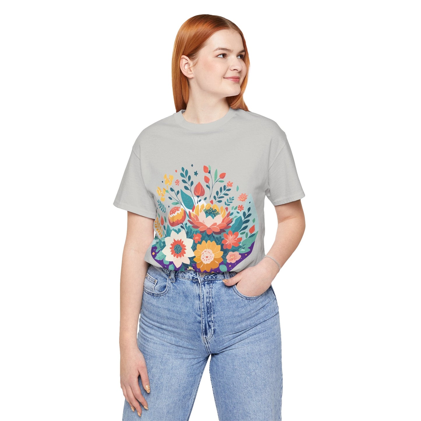 Flowers Shirt Floral Shirt Unisex Jersey Short Sleeve Tee Breathable Fabric Free Shipping
