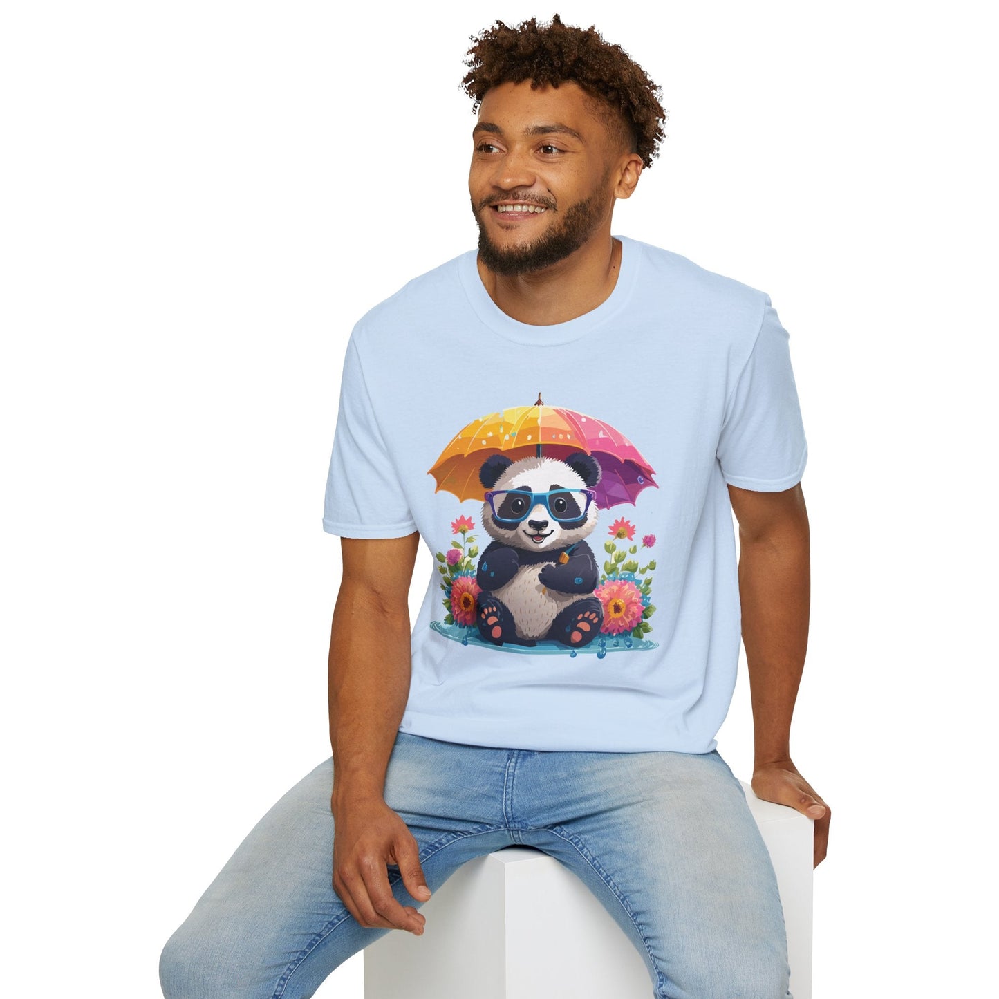 Unisex Panda Shirt Softstyle Tee 100 Percent Ring Spun Cotton Comfortable Animal Tee
