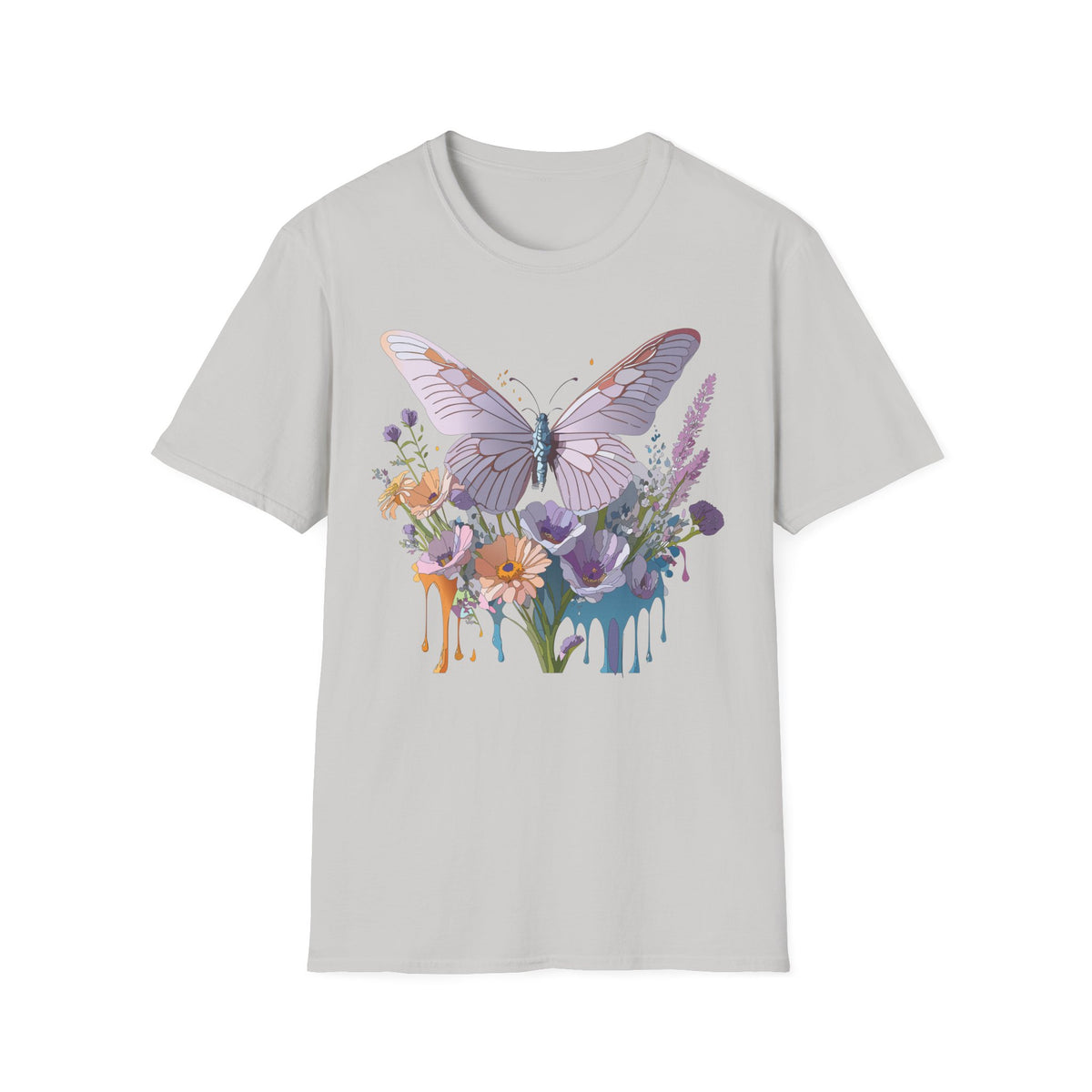 Butterfly Floral T‑Shirt — Pastel Garden Wings Graphic Tee Unisex 100 Cotton Gildan T-Shirt