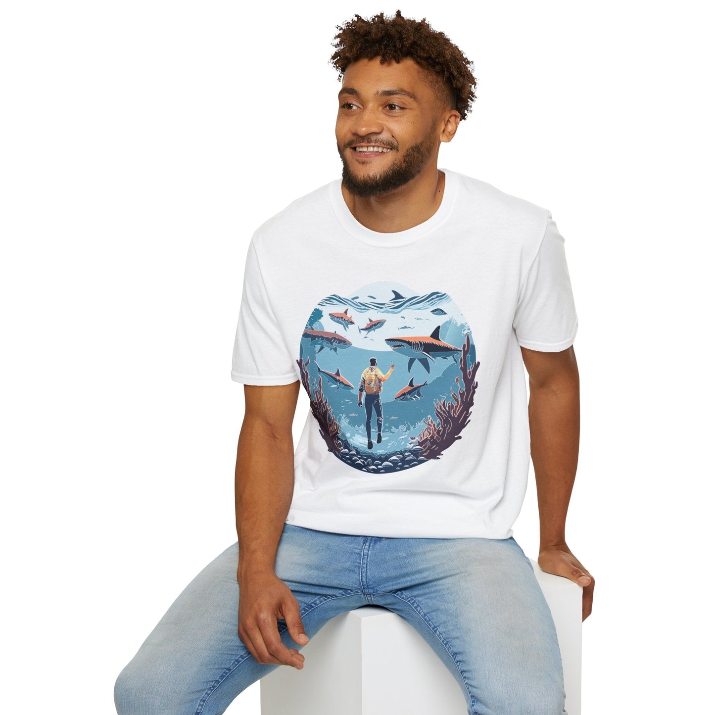 Ocean Graphic Unisex Softstyle Cotton Tee 2
