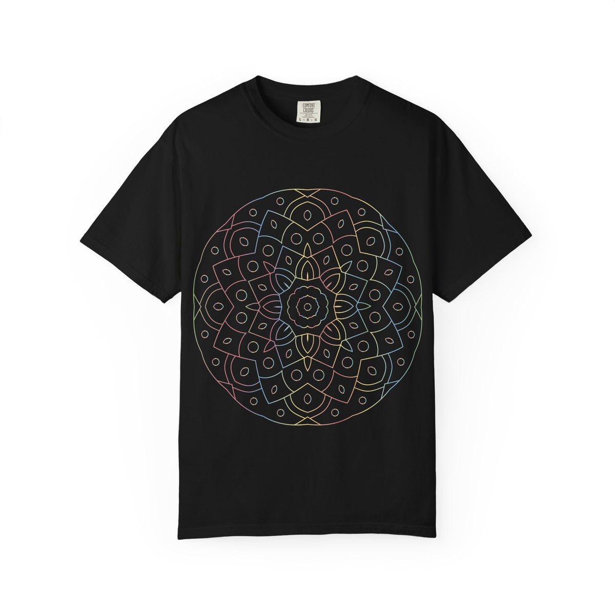 Unisex Garment Dyed Cotton T-Shirt with Mandala Graphic Design