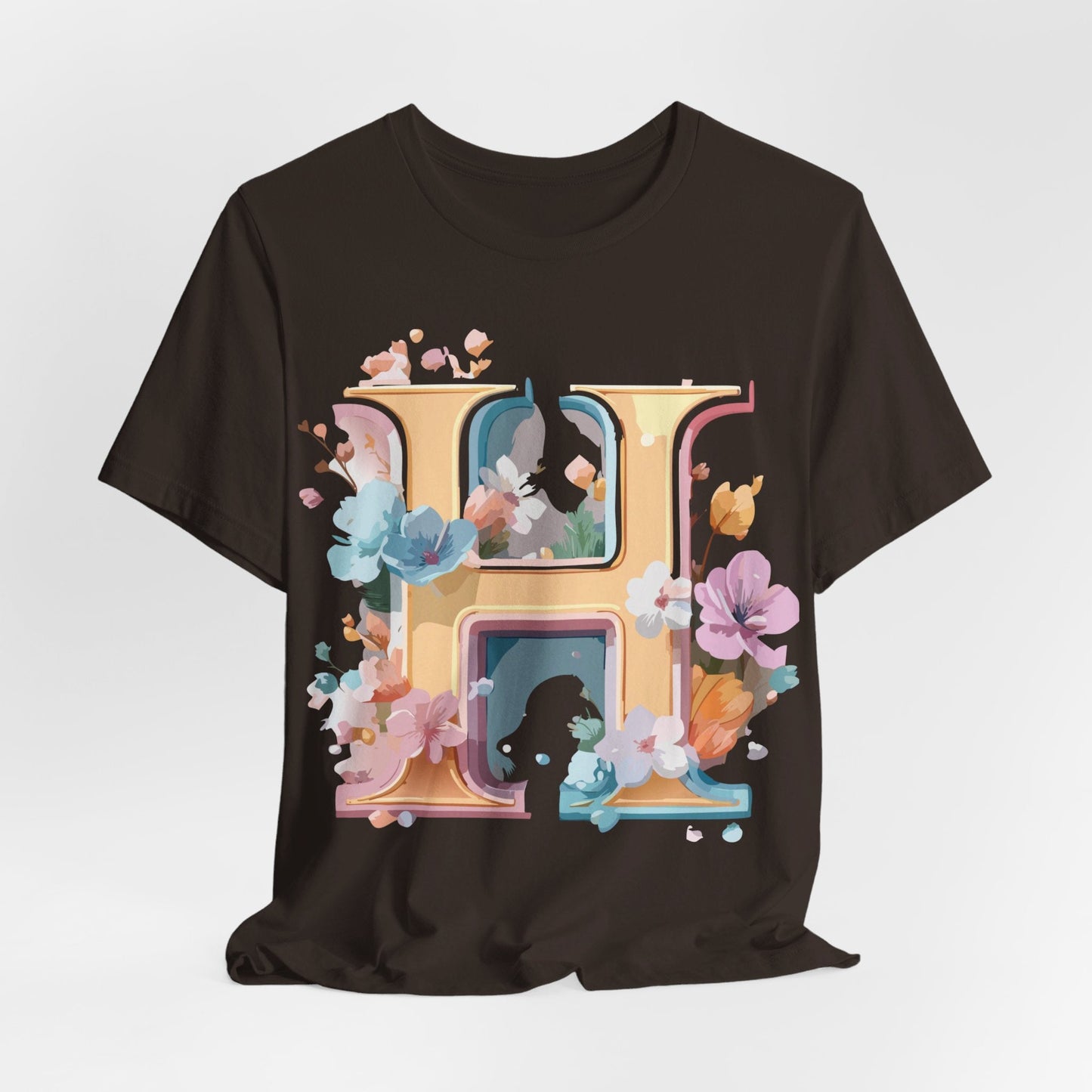 Letter H Graphic Tee Unisex Short Sleeve Shirt By Adelpha Featuring Vintage Inspired Artwork