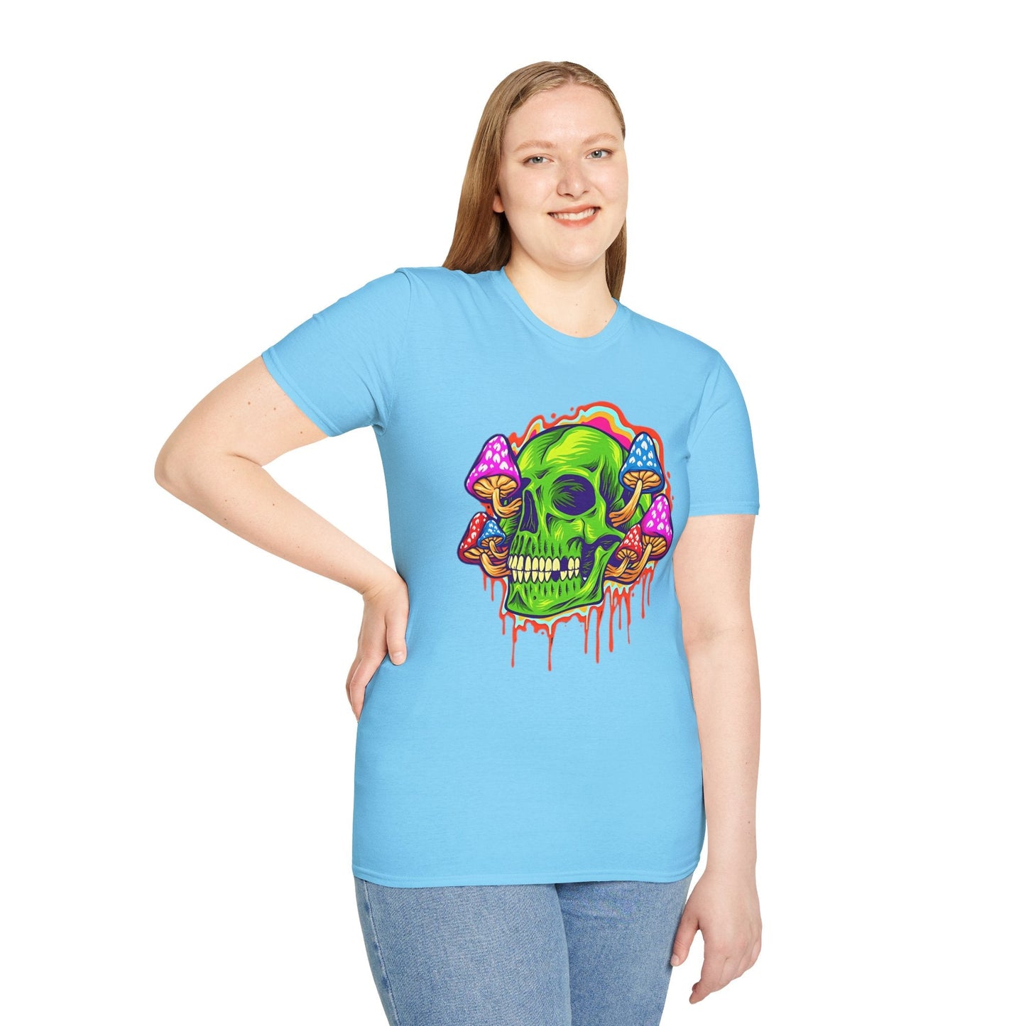 Skull Tee Shirt Unisex Skeleton Shirt With Skull Design Gildan Softstyle 64000 Cotton Tee