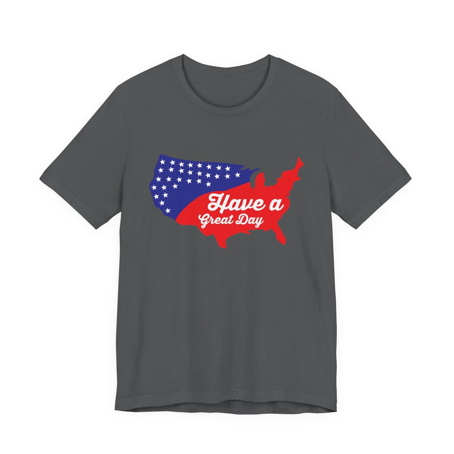 USA Map Patriotic Graphic Unisex Cotton T-Shirt 021