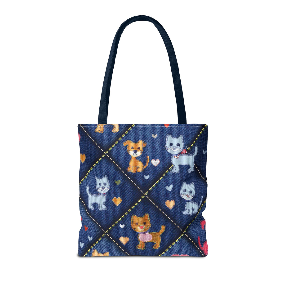 Love Day Graphic Design Denim Fabric Imitation Print Unisex Canvas Bag POLY 3 Sizes Tote Bag 201-2