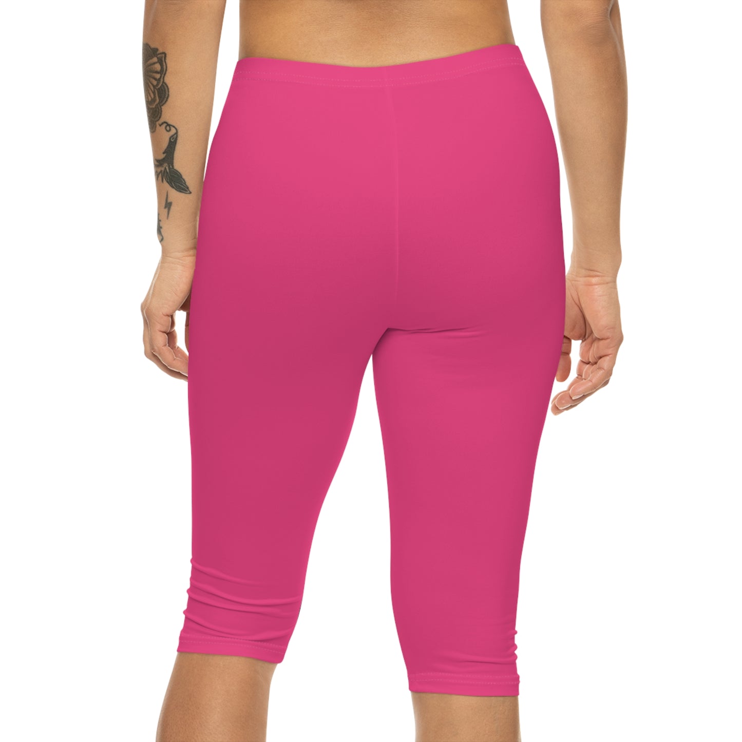 Wild Strawberry Color Women's Brushed Suede Poly Span Casual Capri Leggings XS-2XL