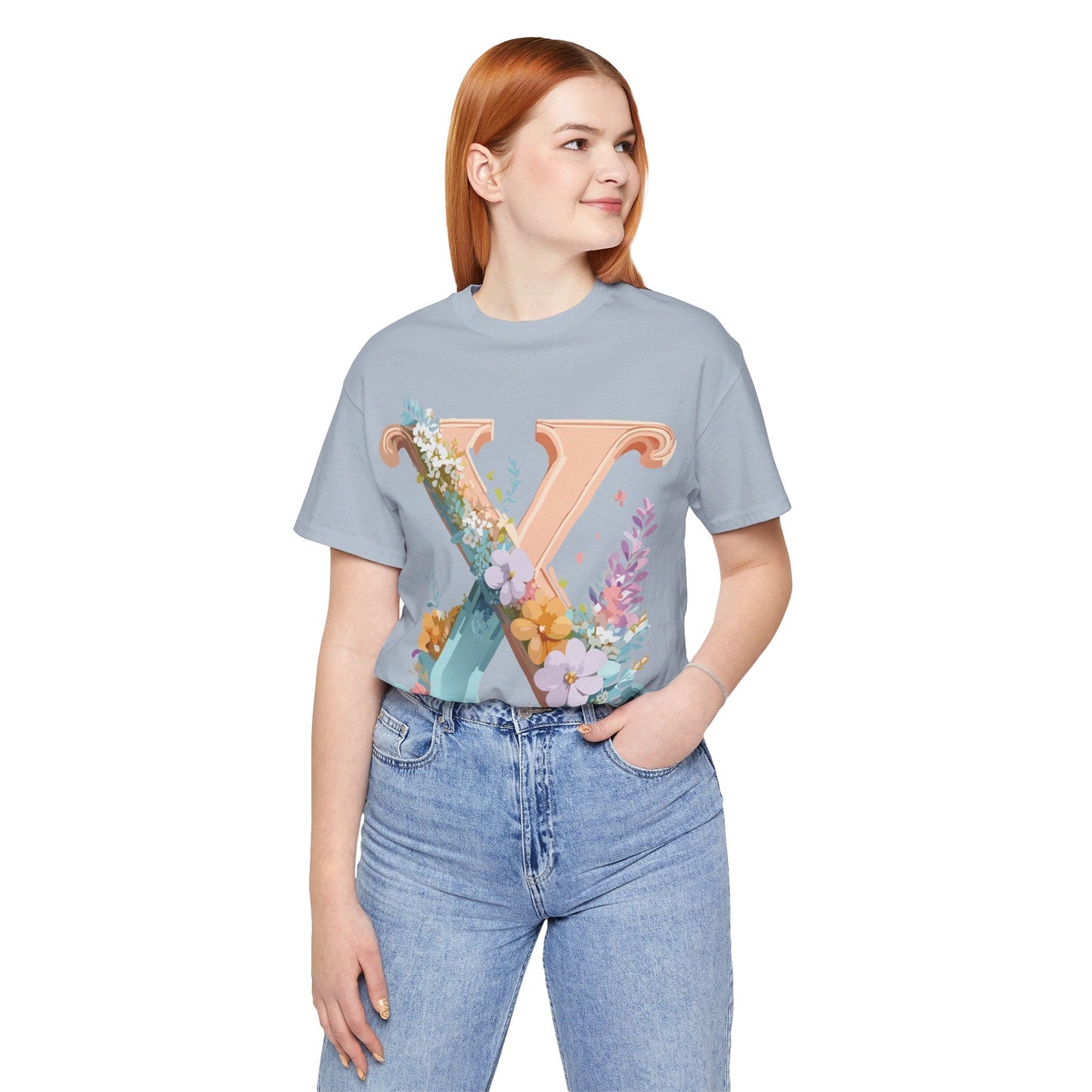 Letter X Shirt Unisex Jersey Graphic Tee By Adelpha With Vintage Inspired Artwork Short Sleeve