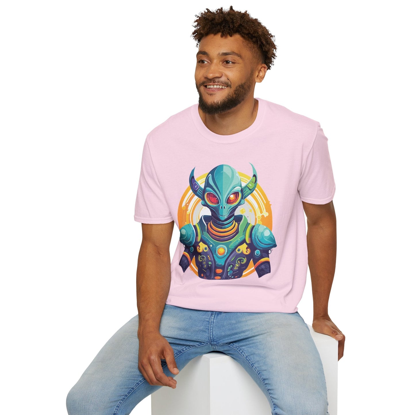 Alien Graphic Unisex Cotton Softstyle UFO Artwork Tee 9