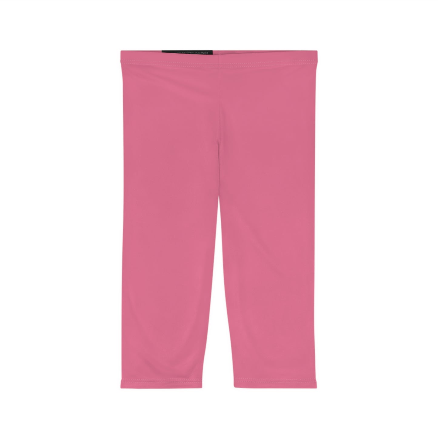 Petal Rouge Rose Color Women's Brushed Suede Poly Span Casual Capri Leggings XS-2XL