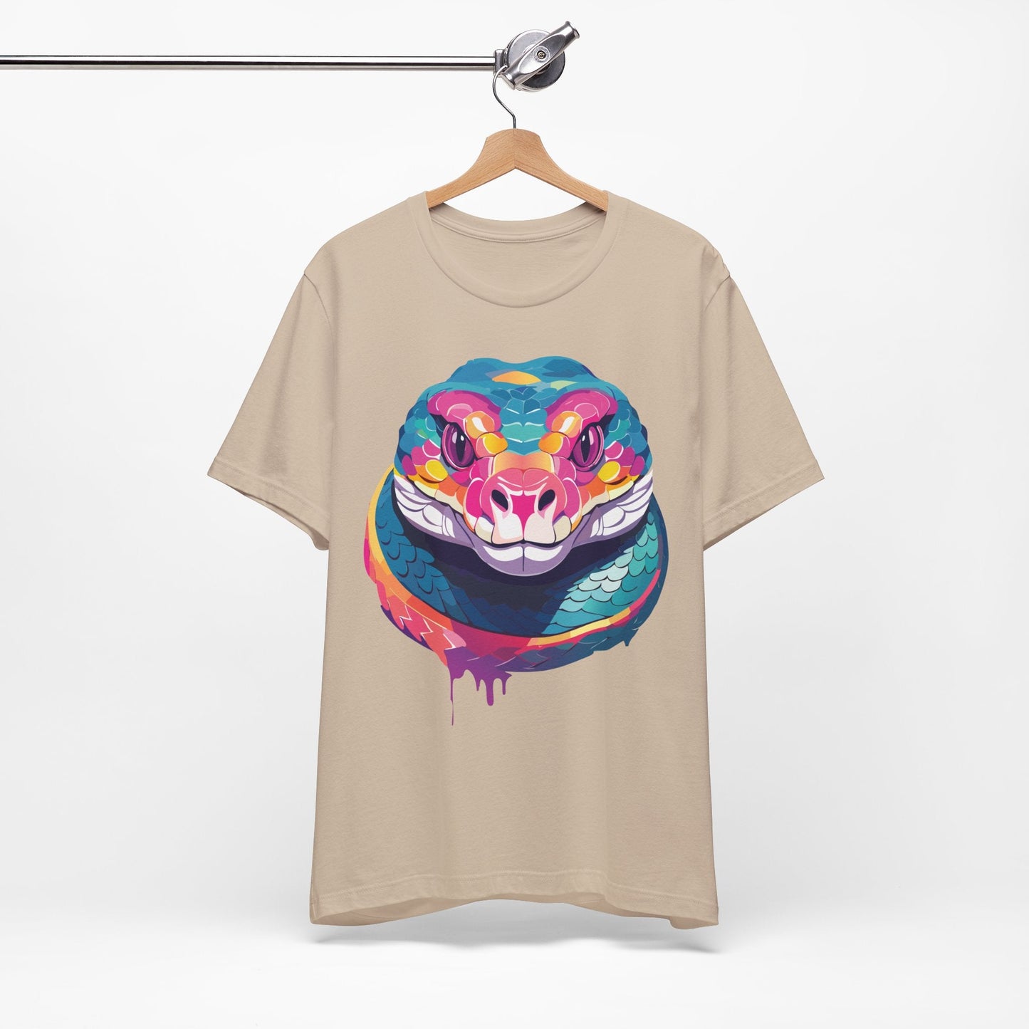 Unisex Animal Tee Shirt With Art Design, Wild Animals Short Sleeve Graphic Tee For Everyday Wear
