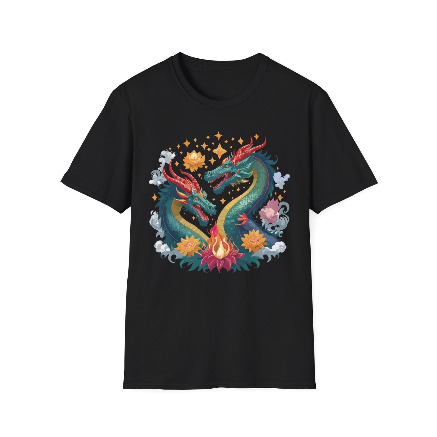 Dragon Graphic Unisex 100 Cotton Tee with Animal Artwork Design 2