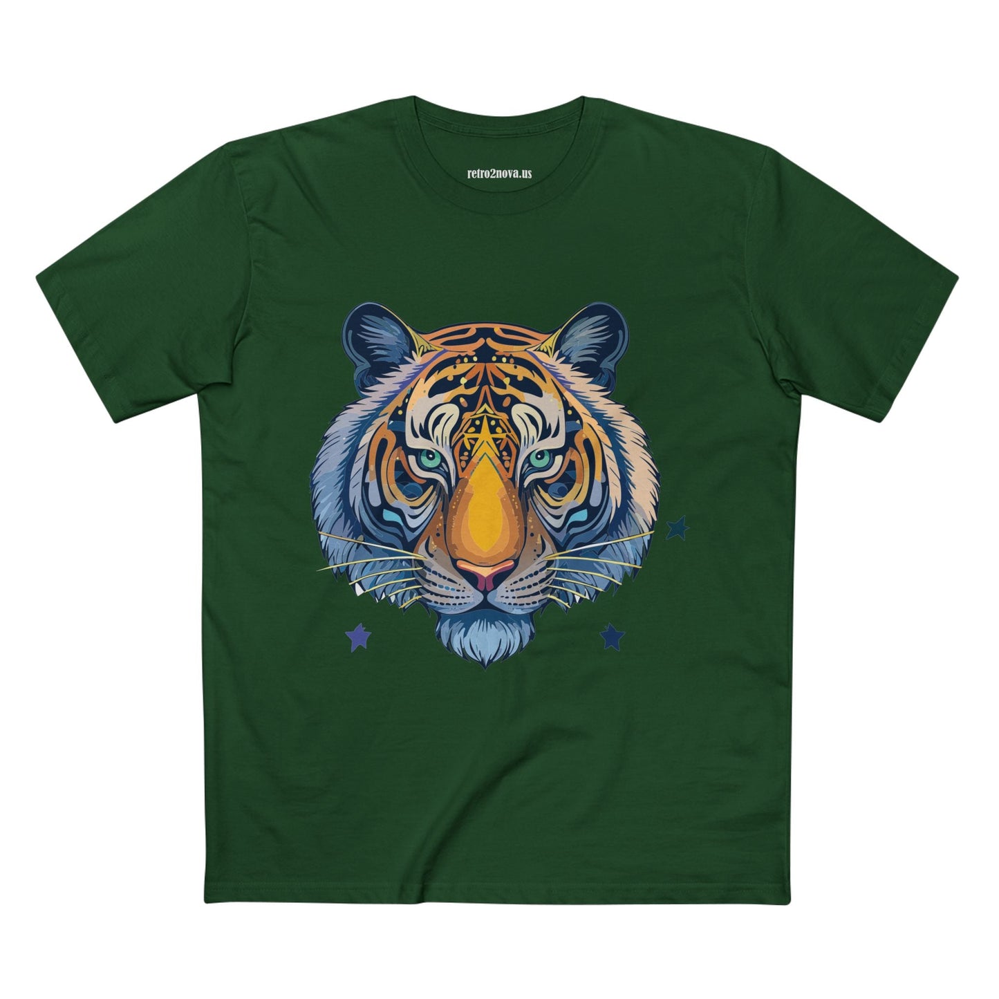 Unisex Tiger Shirt Premium Cotton Staple Tee With Original Art Design From Retro2Nova Art Collection For Everyday Comfort