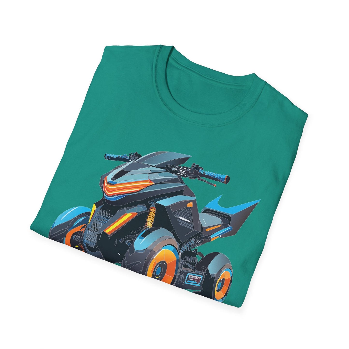 Unisex Motorcycle Art Design T Shirt Softstyle 64000 MTB Graphic Tee For Riders