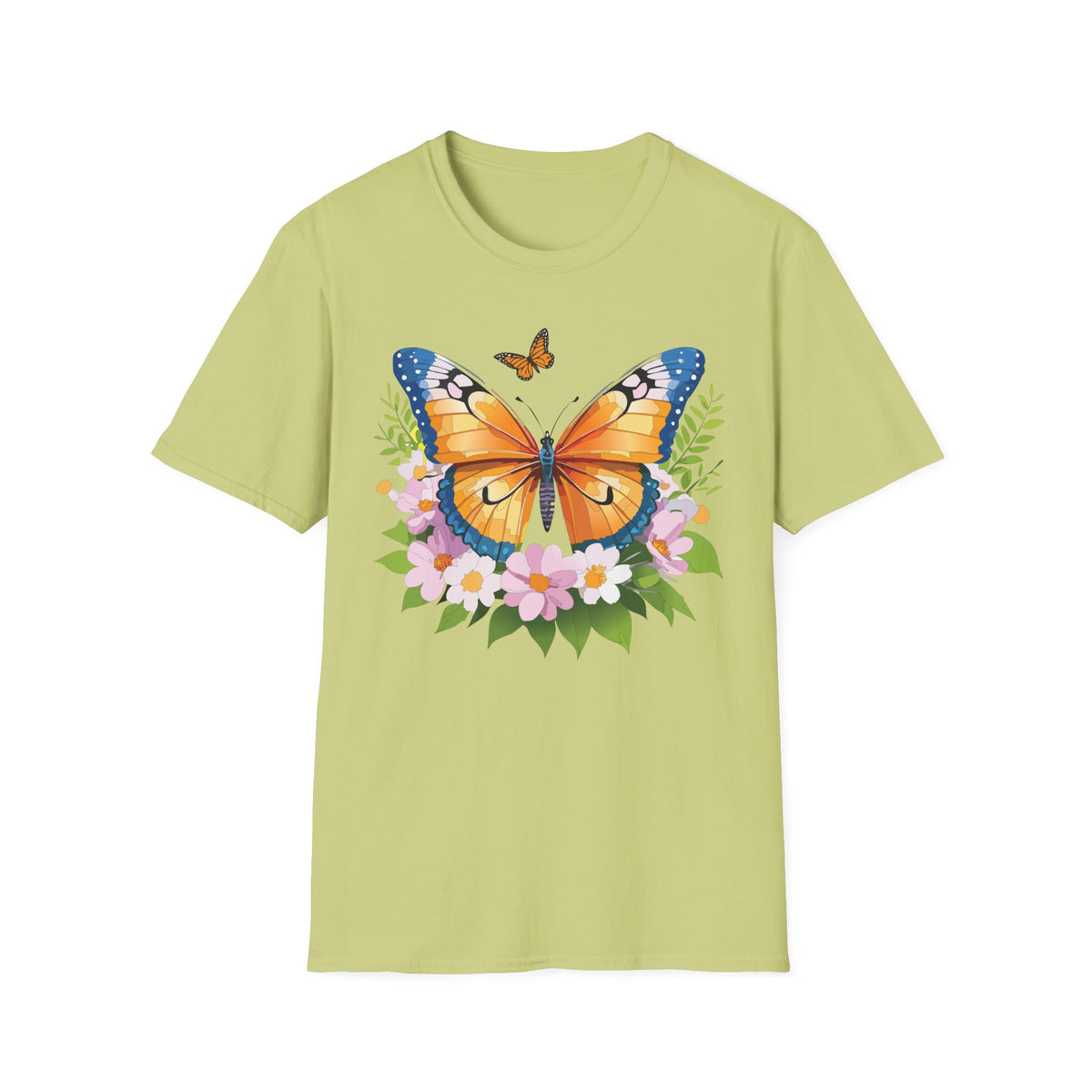 Monarch Butterfly Floral Butterfly Graphic Design Unisex 100 Cotton Gildan T-Shirt