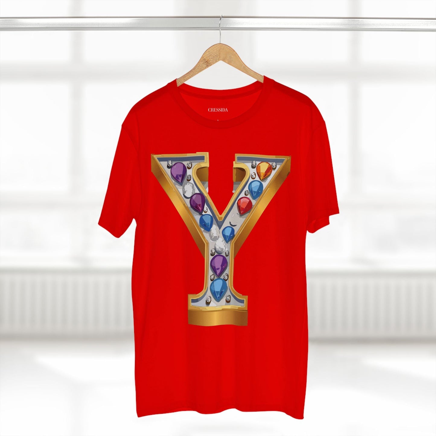 Letter Y Graphic Design Tee Unisex 100 Cotton With Antique Gold Letters Artwork T-Shirt