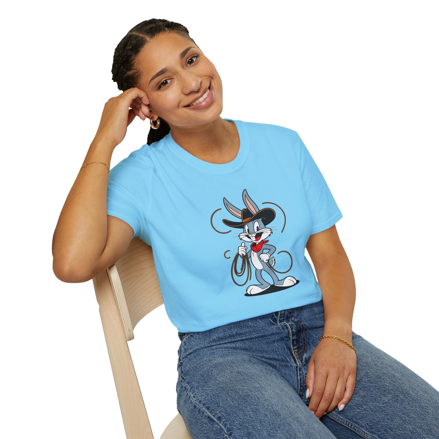Bugs Bunny T Shirt Unisex Gildan Softstyle 64000 Cartoon Animation Tee With Art Design Artwork