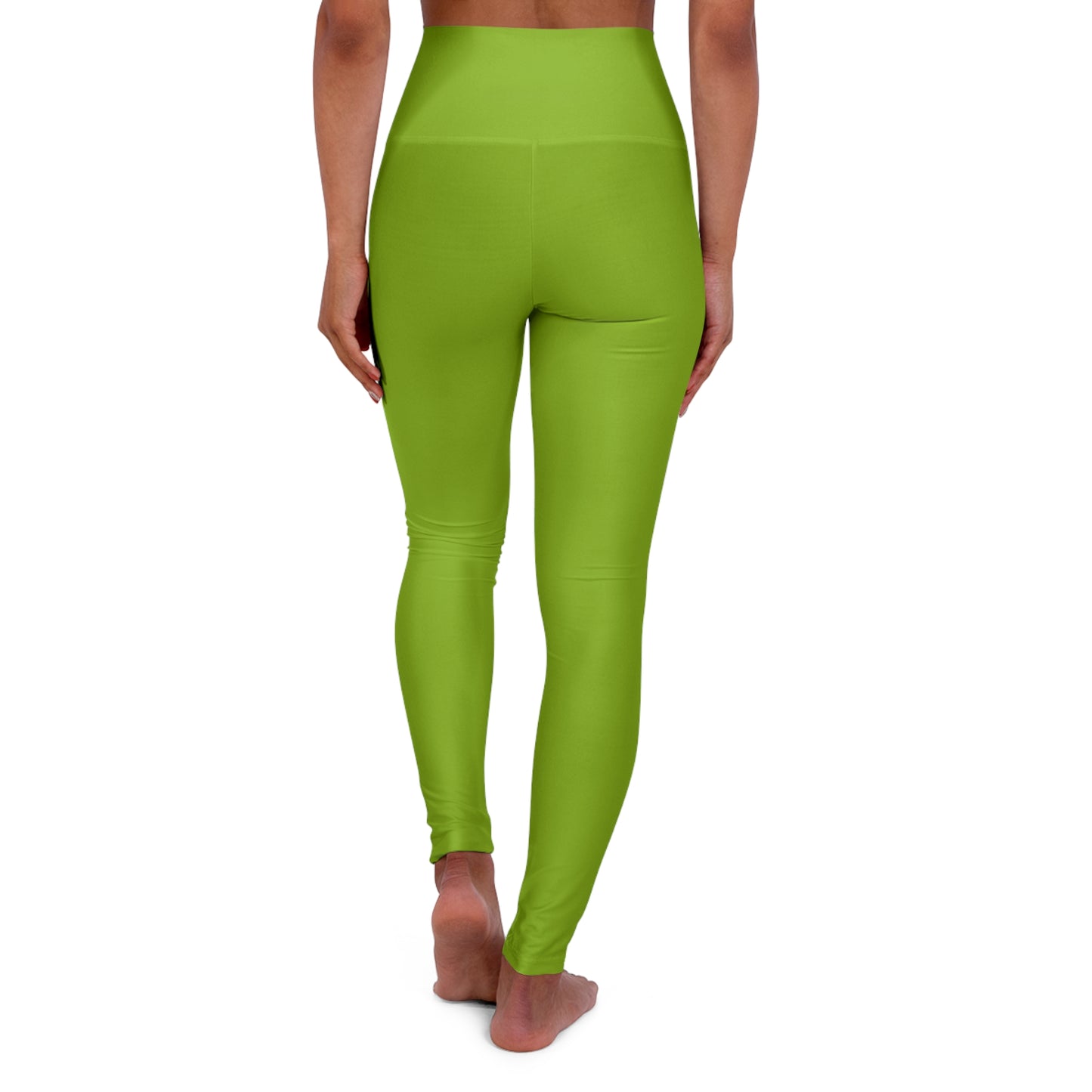 Lime Moss Color High-Waist Yoga Leggings Women's Seamless Poly-Span Stretchy Pants XS-2XL