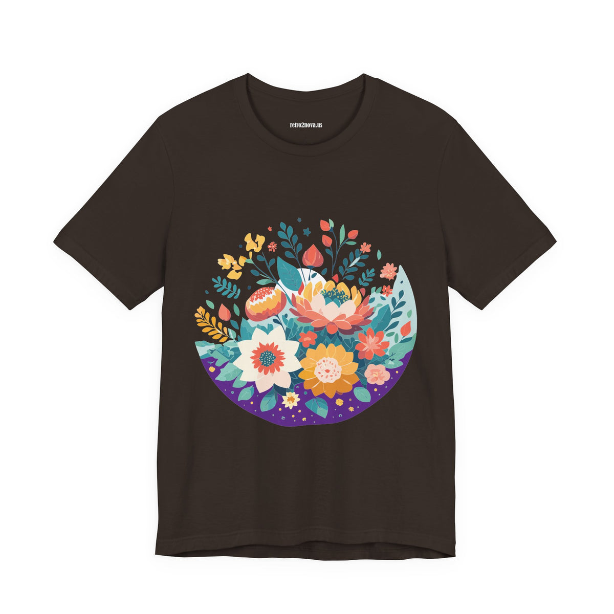 Floral Graphic Unisex Cotton Bella+Canvas Tee with Flowers Design ab101