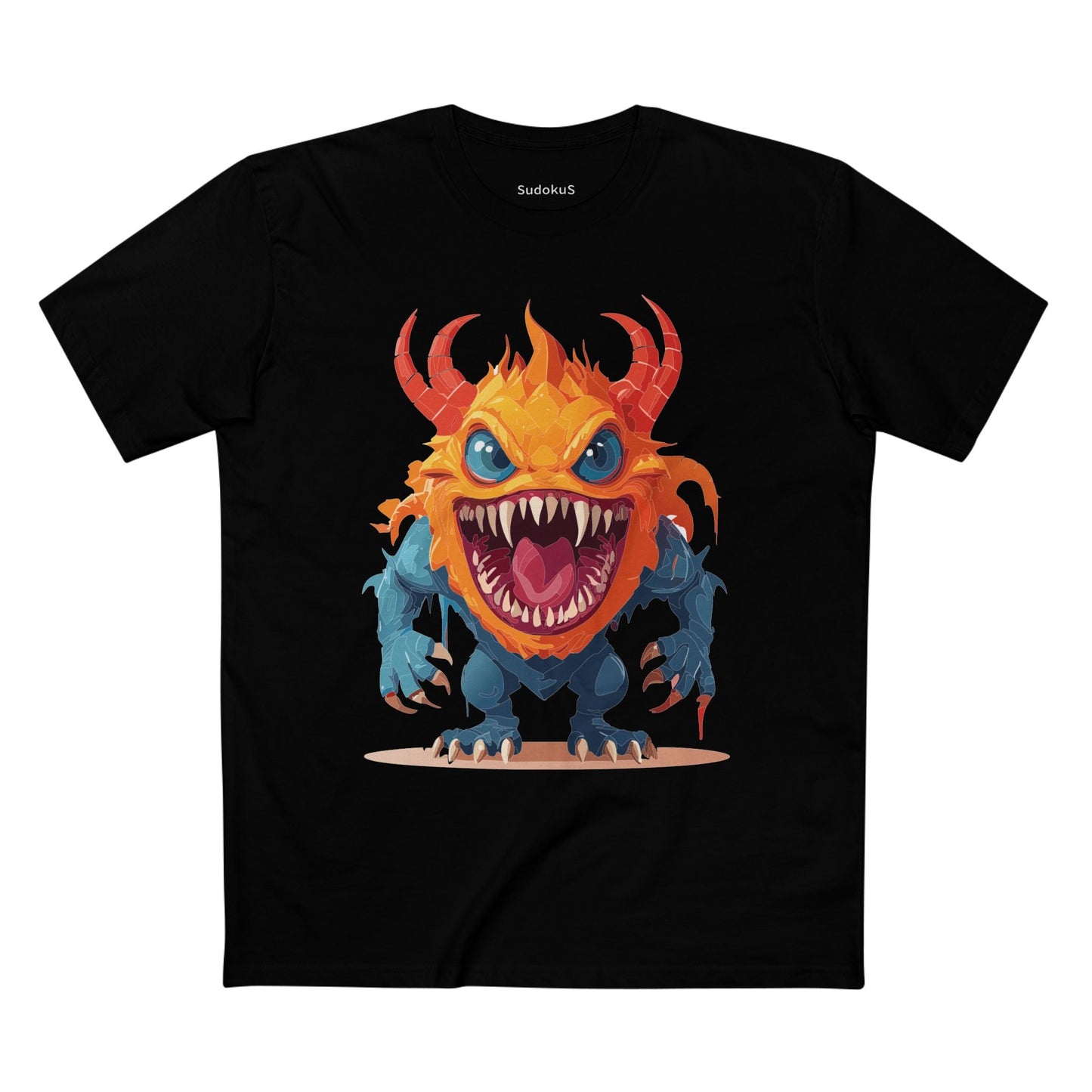 Cartoon Monsters Graphic Unisex 100 Cotton Staple Tee 26