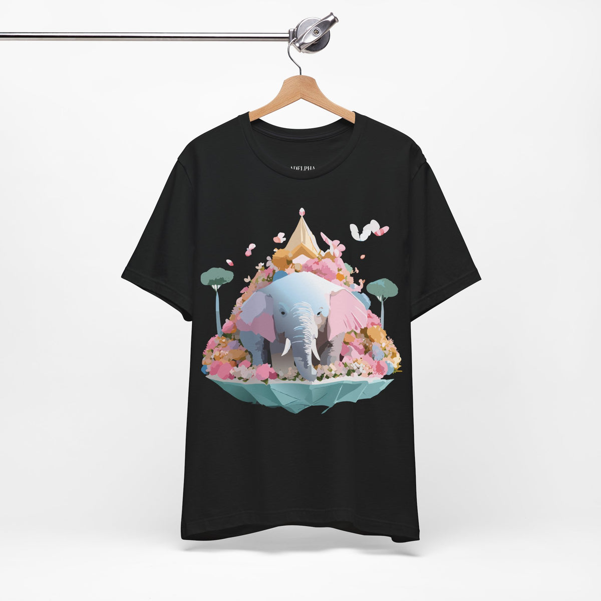 Elephant Graphic Unisex Cotton Bella+Canvas Tee with Art Animal Design e133
