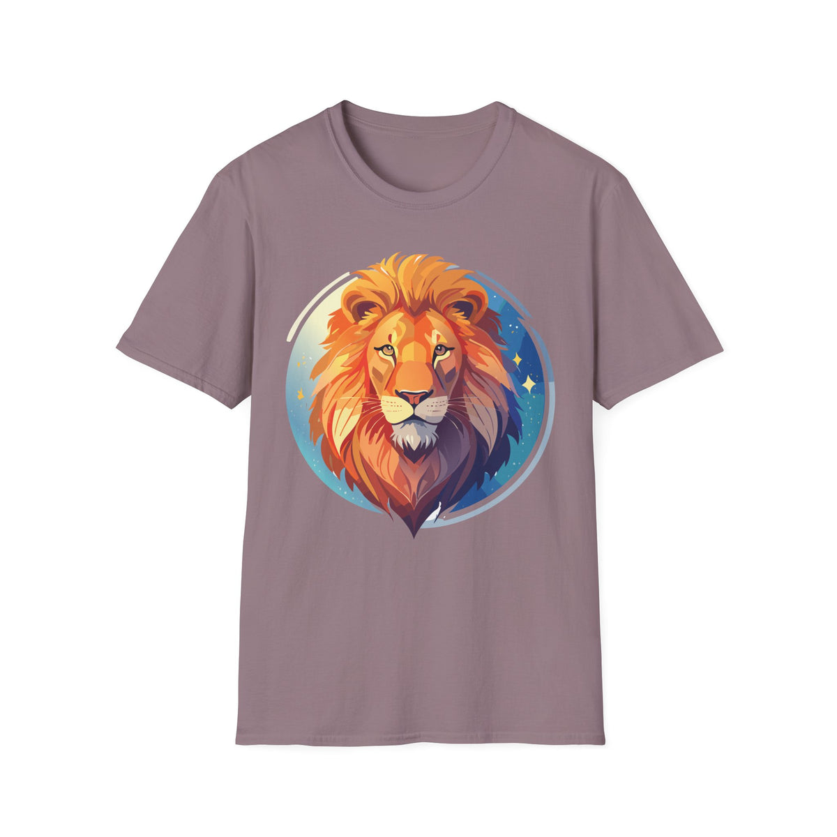 Regal Lion Portrait T-Shirt | Colorful Lion Face Illustration