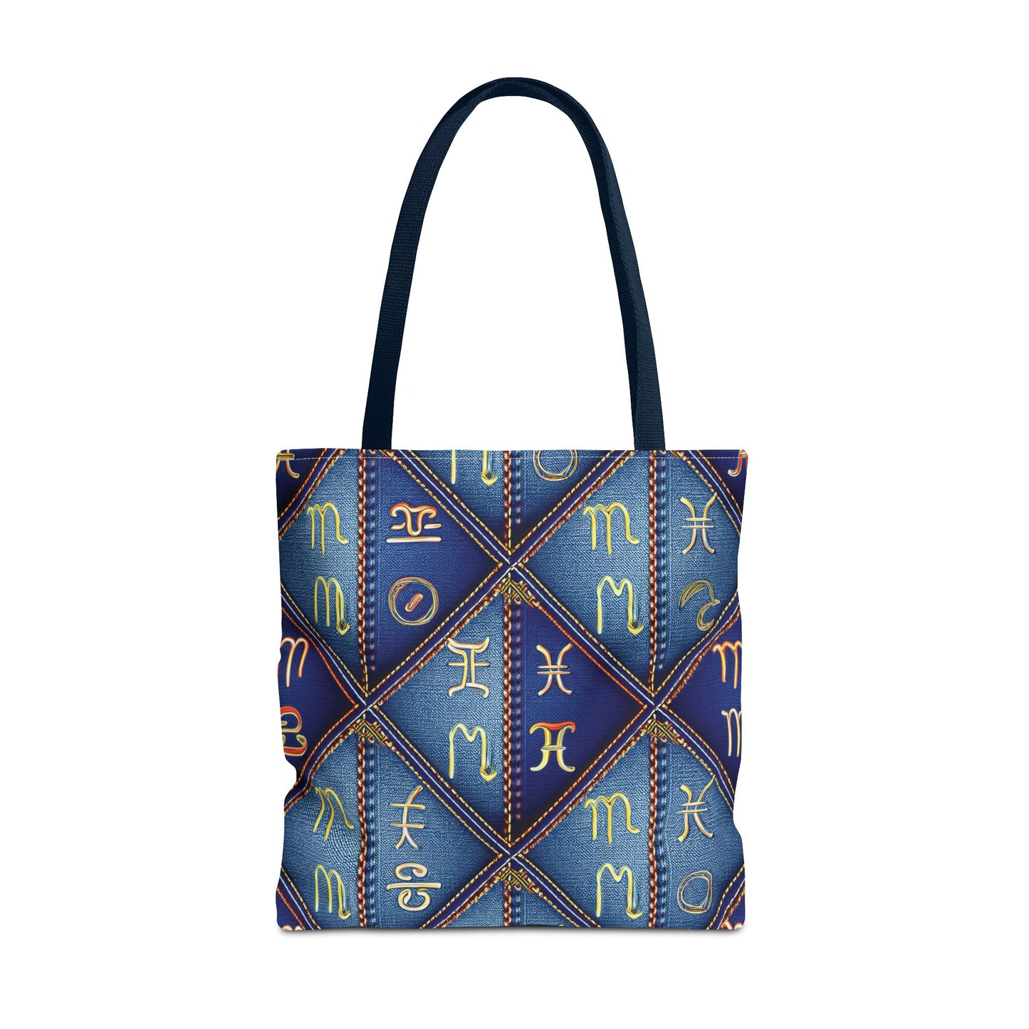 Denim Fabric Imitation Print Unisex Canvas Bag Poly Spun 3 Sizes Tote Bag 184-7