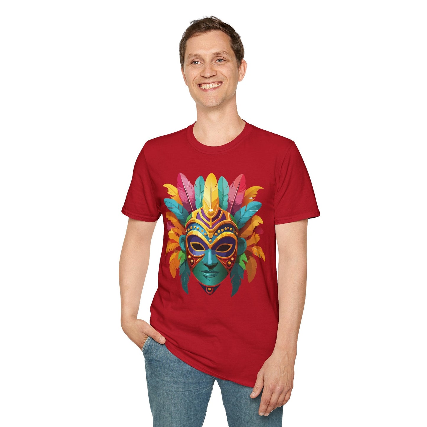 Mask Graphic Unisex Cotton Masquerade Design Artwork Tee 1