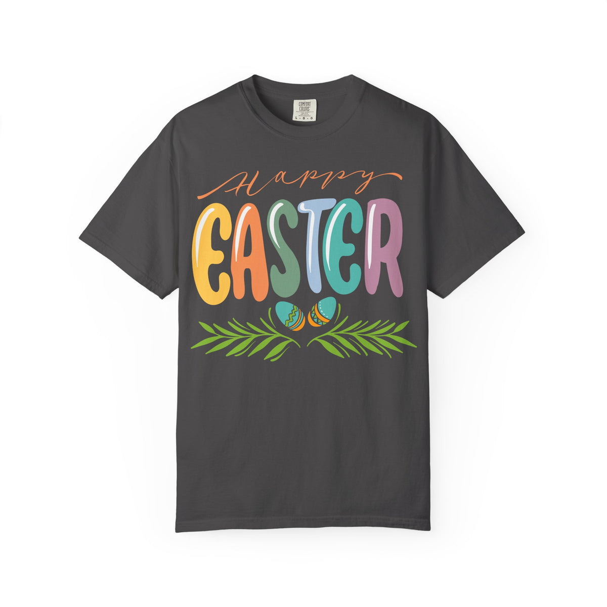 Happy Easter T-Shirt, Tee Shirt with Easter Signature, T Shirt with Easter Prints, Tee Shirt with Easter Design