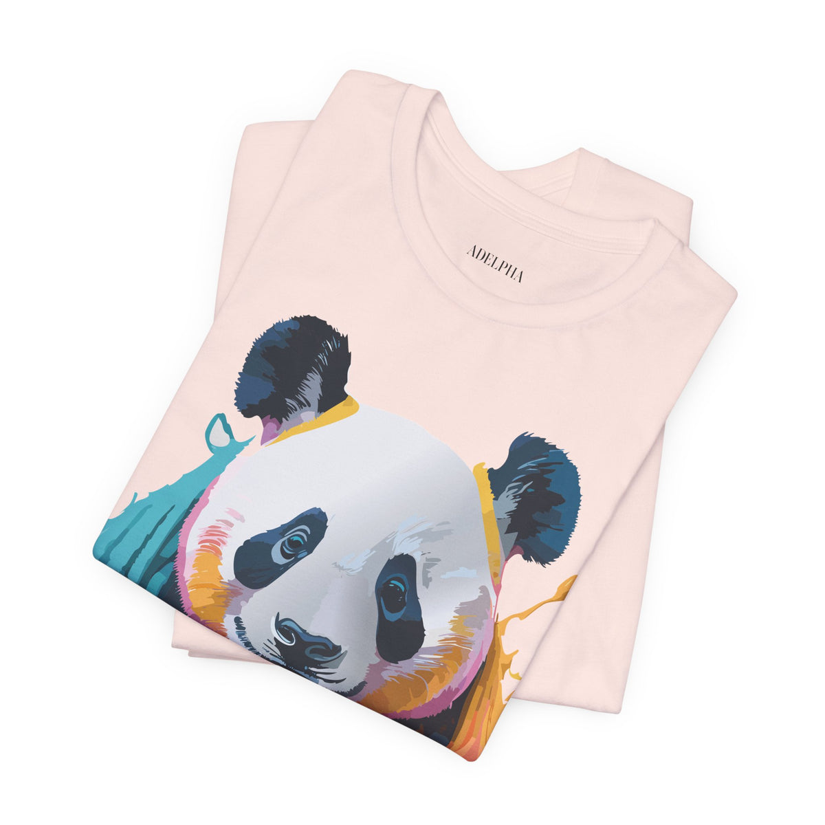 Panda Graphic Unisex Cotton Bella+Canvas Tee with Art Animal Design e148