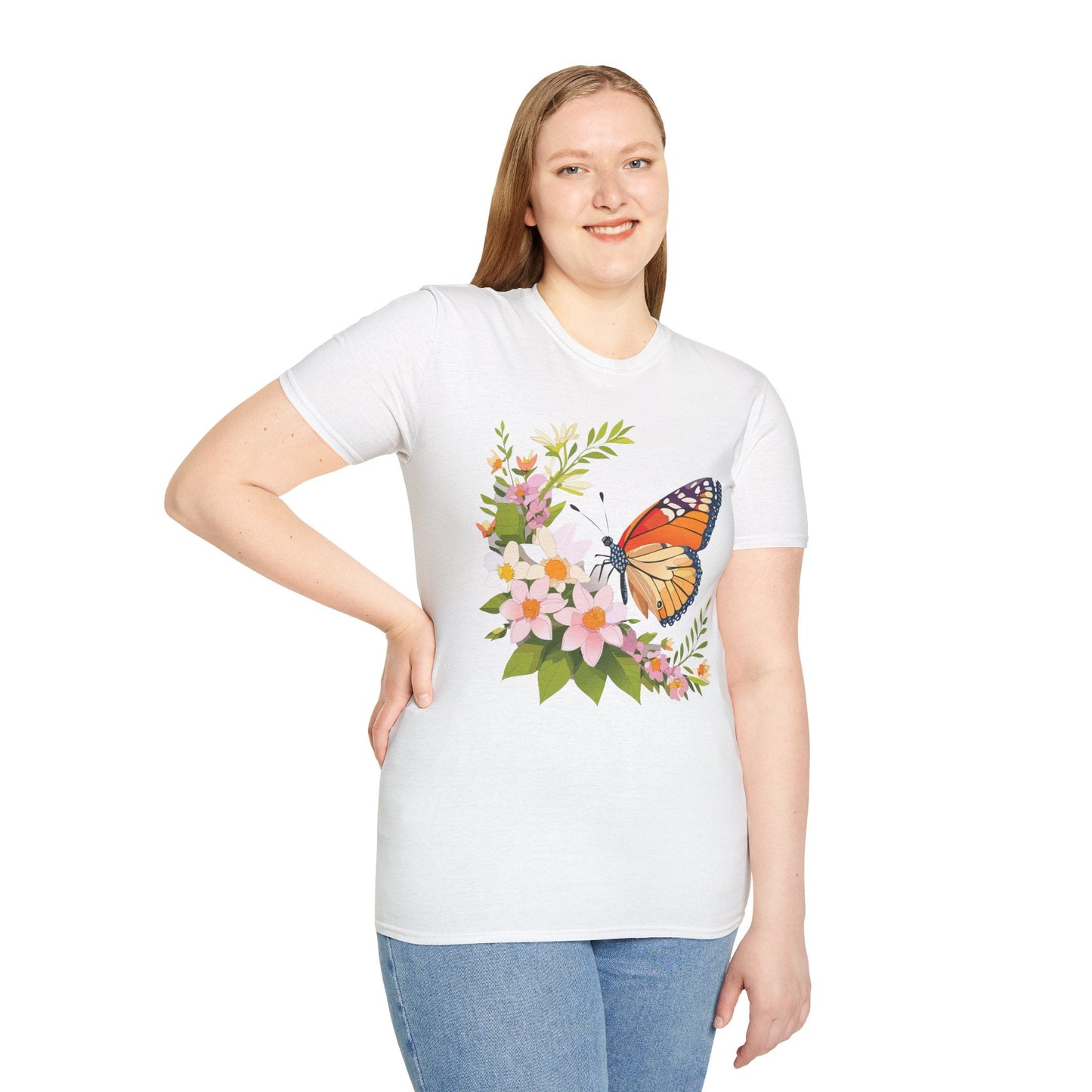 Monarch Butterfly T Shirt Unisex Softstyle Gildan 64000 100 Percent Cotton Tee Breathable