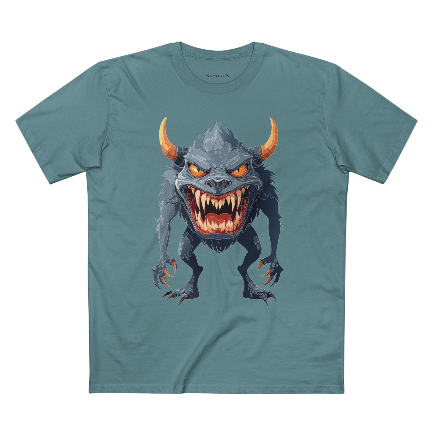 Cartoon Monsters Graphic Unisex 100 Cotton Staple Tee 4