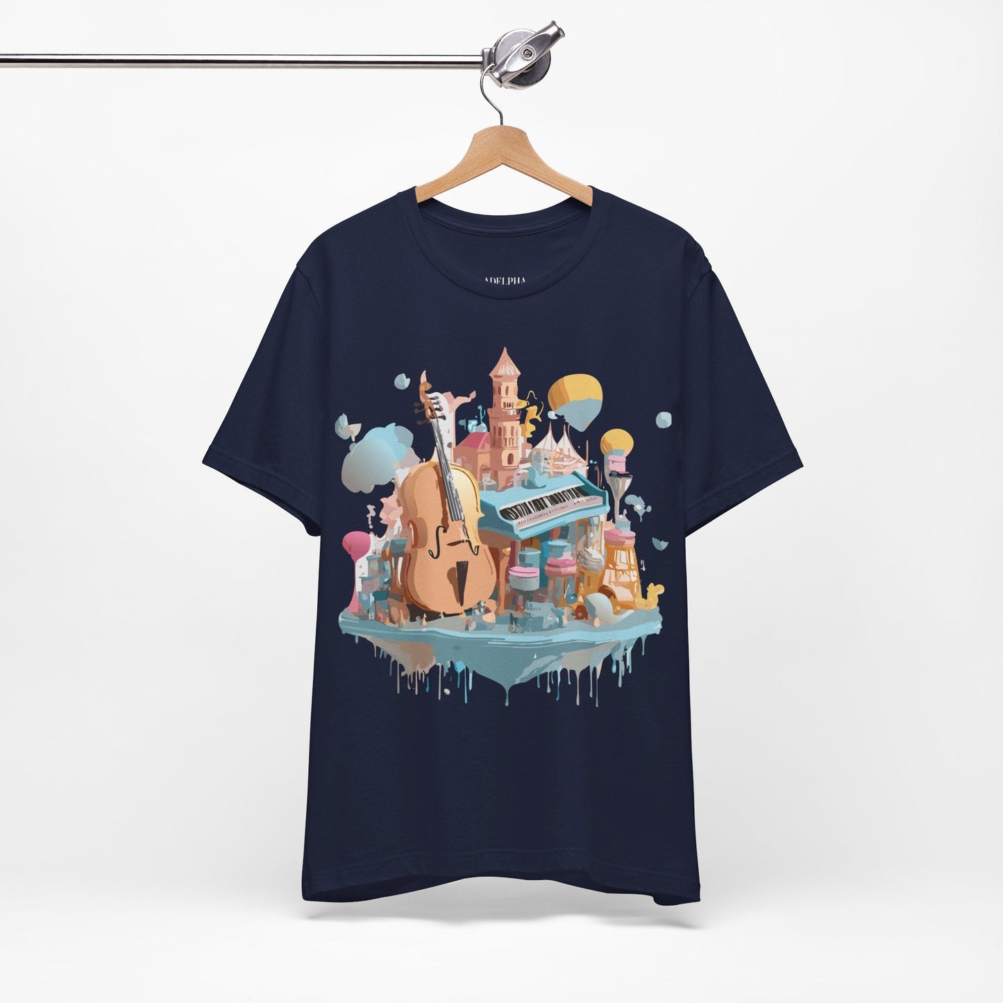 Music Graphic Tee Unisex Vintage Art Design By Adelpha Premium Short Sleeve T Shirt