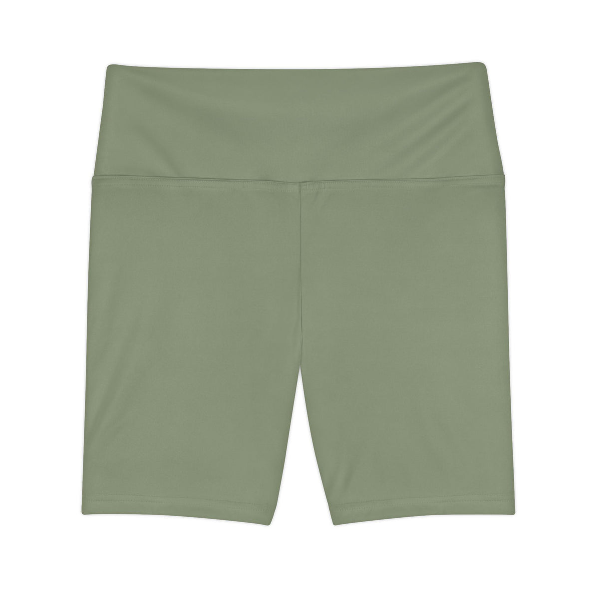 Dusty Sage Green Olive High-Waist Women's Workout Shorts — Seamless Biker Activewear