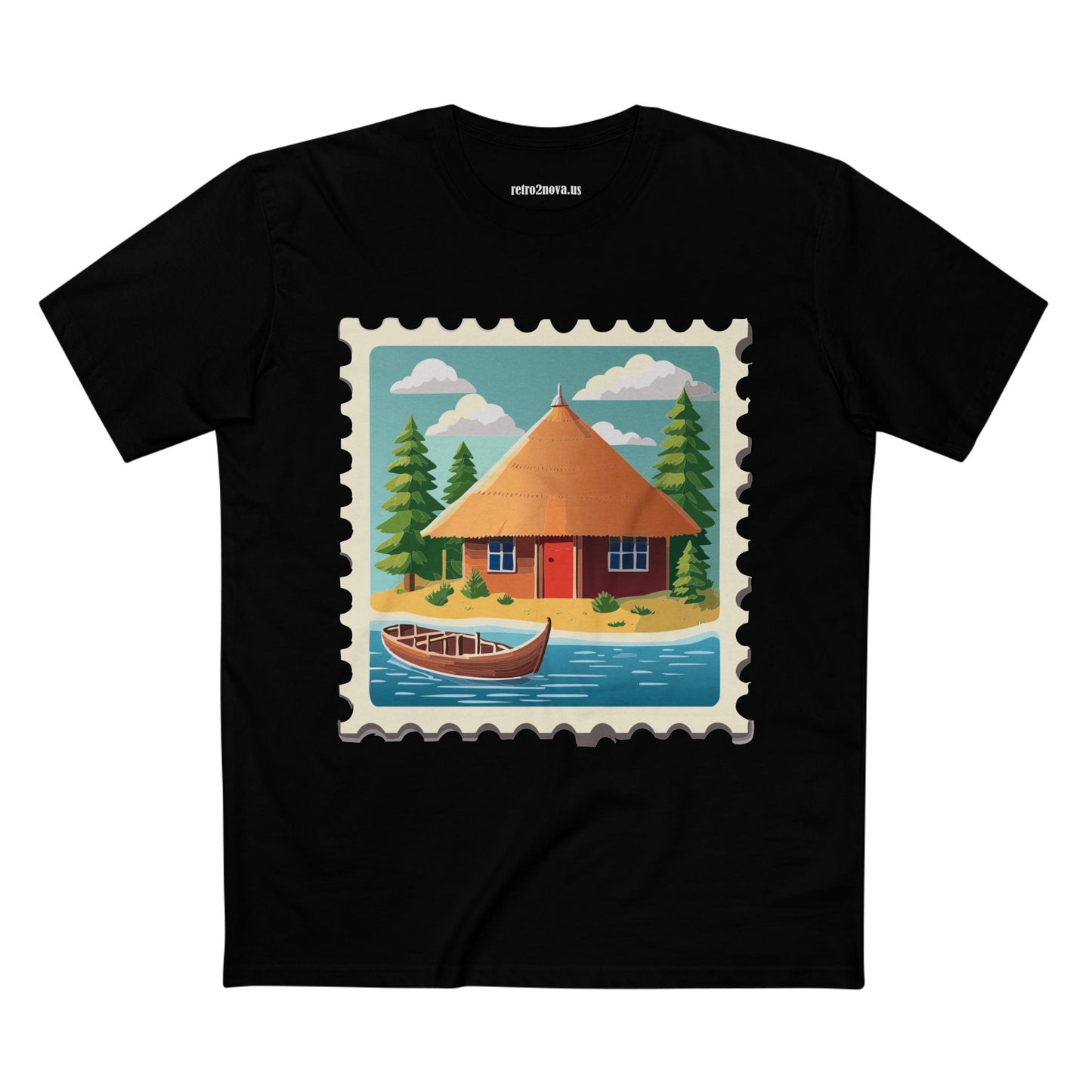 Stamp Shirt Postage Stamp Tee Unisex Premium Cotton Art Design By Retro2Nova Original Art Collection