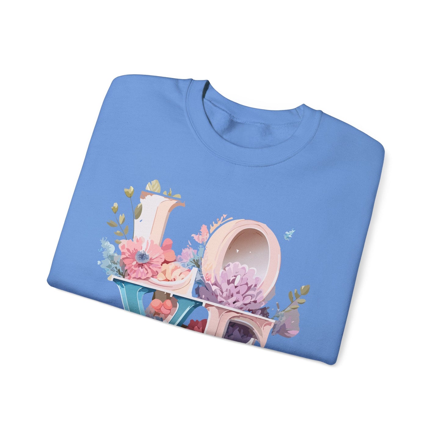 Floral Love Sweatshirt Valentines Day Sweatshirt Love Flower Unisex Crewneck Sweatshirt