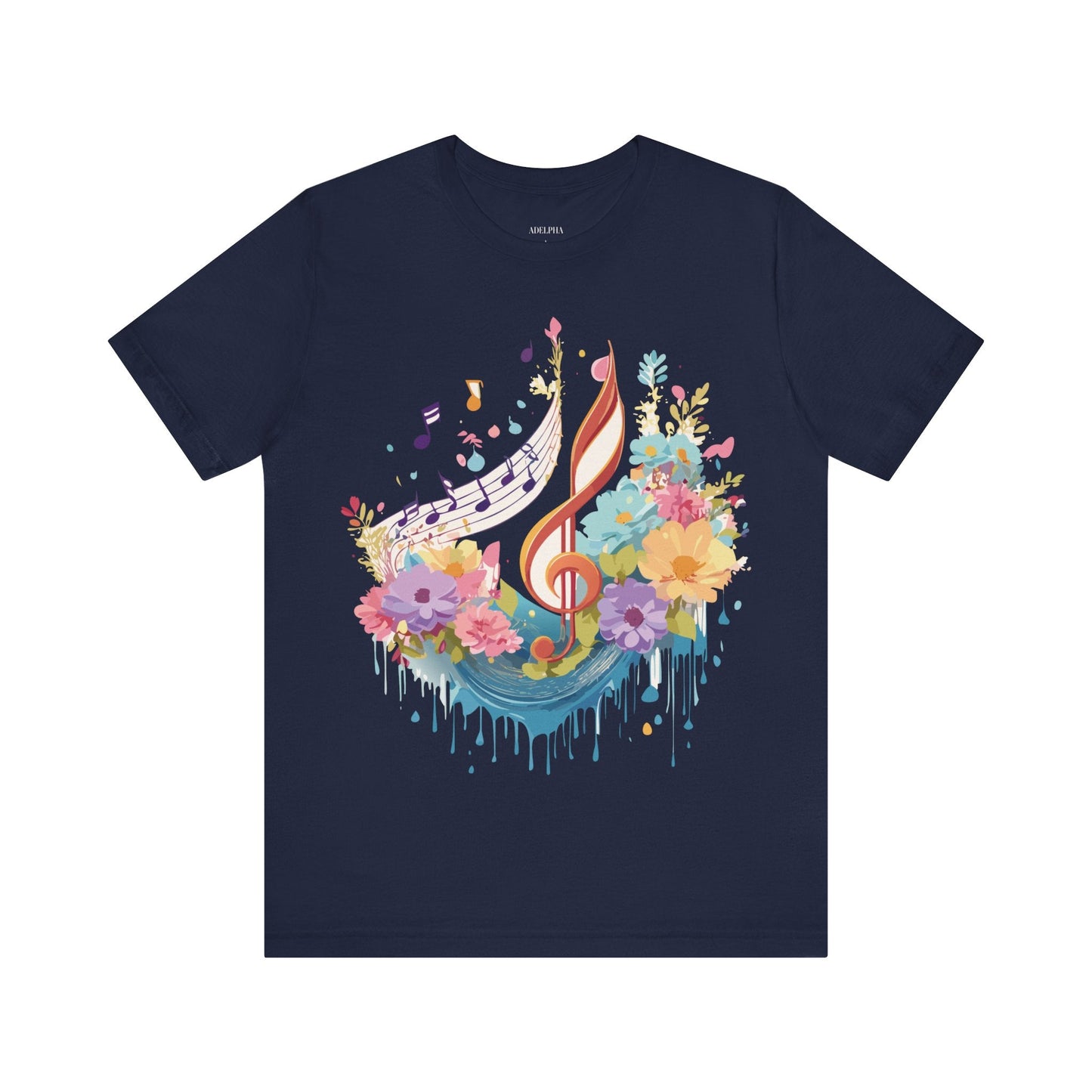 Music Graphic Unisex 100 Cotton Vintage Art with Musical Elements Tee 106