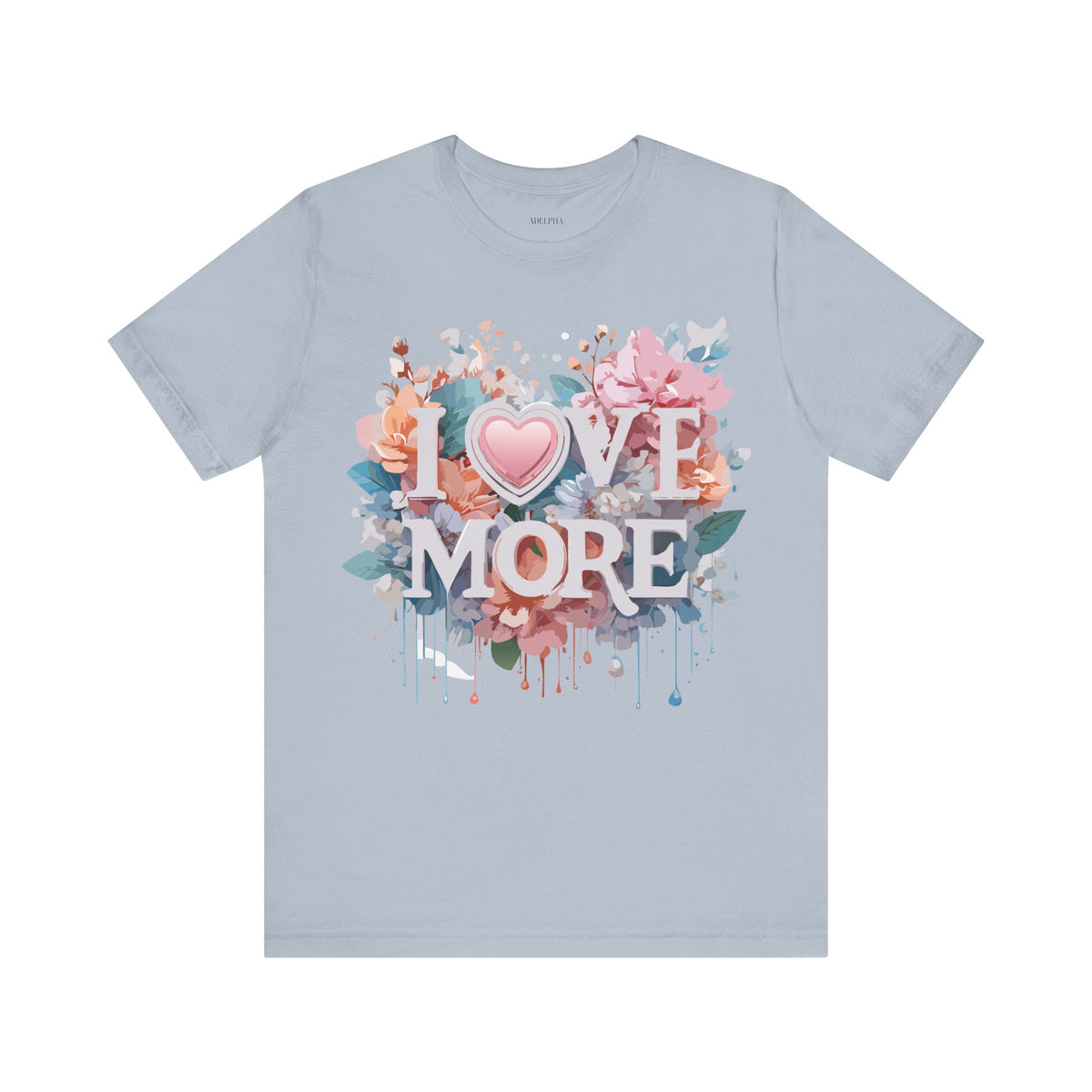 Valentine's Day Graphic Unisex Cotton Bella+Canvas Tee with Floral Art Design d139