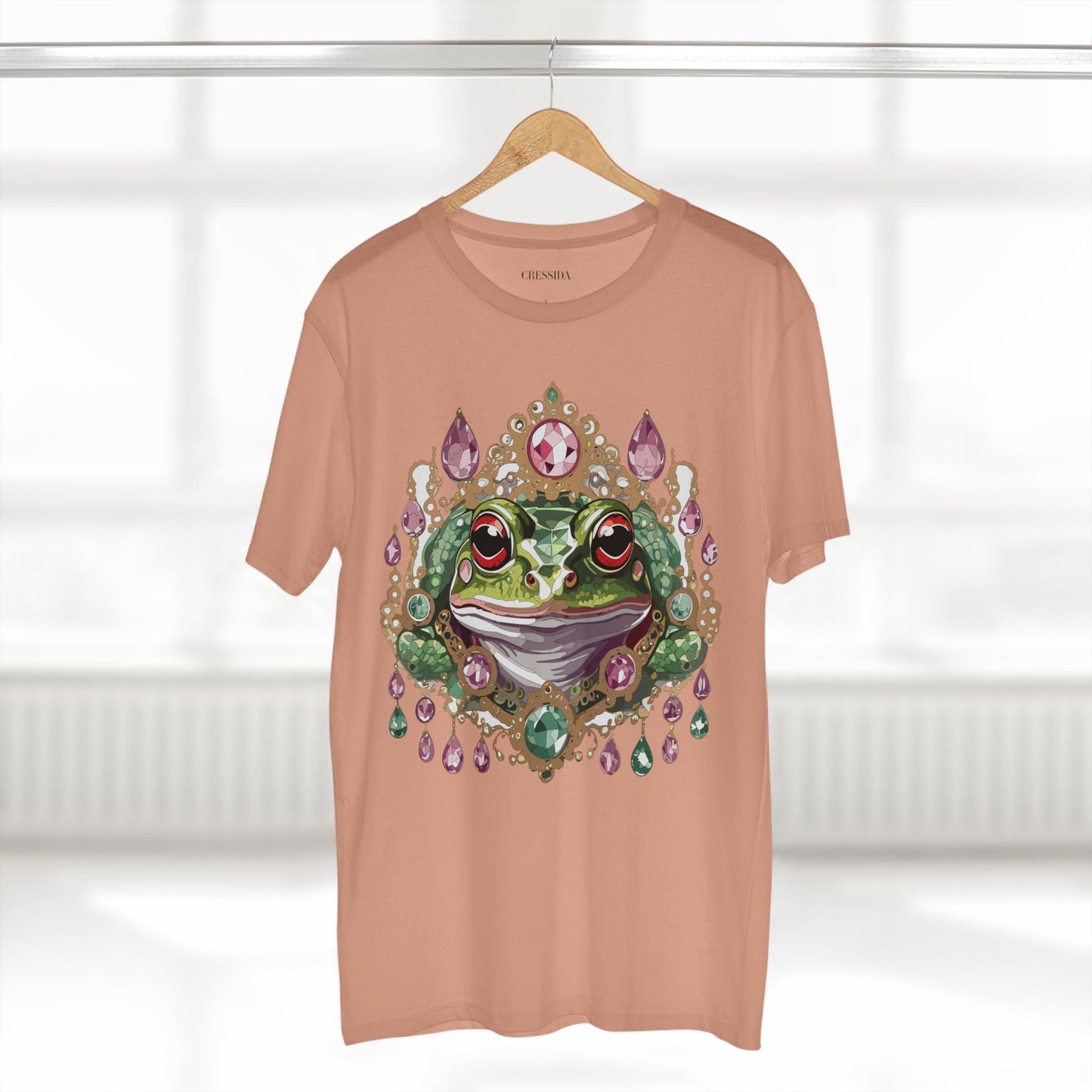 Frog Graphic Unisex 100 Cotton Tee With Unique Animal Golden Medallion Art Design 26
