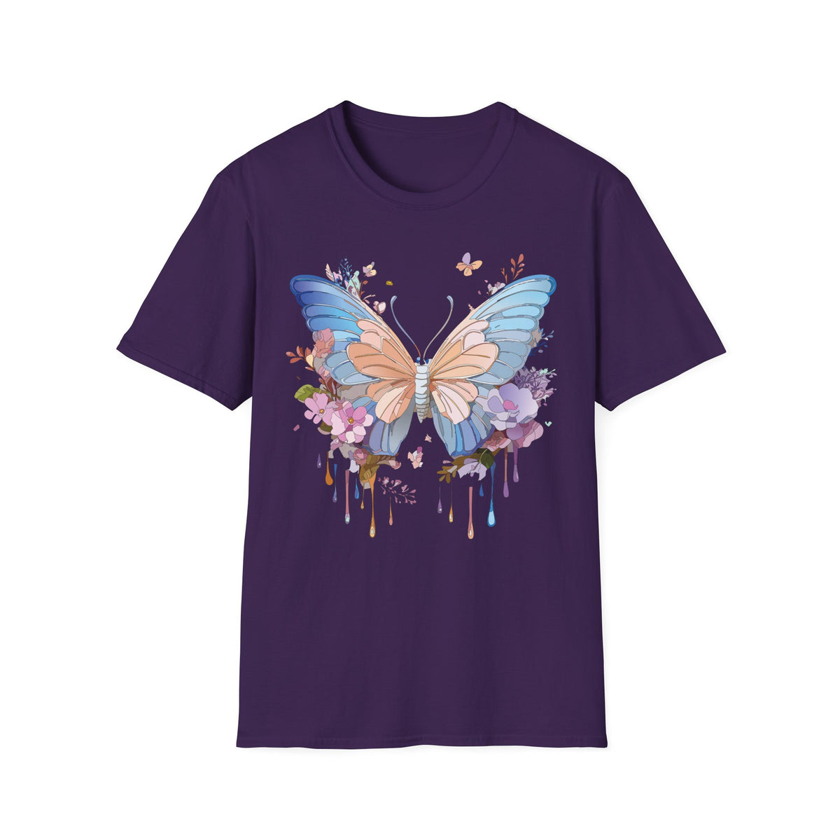 Butterfly Watercolor Tee — Pastel Floral Wings Graphic Tee Unisex 100 Cotton Gildan T-Shirt