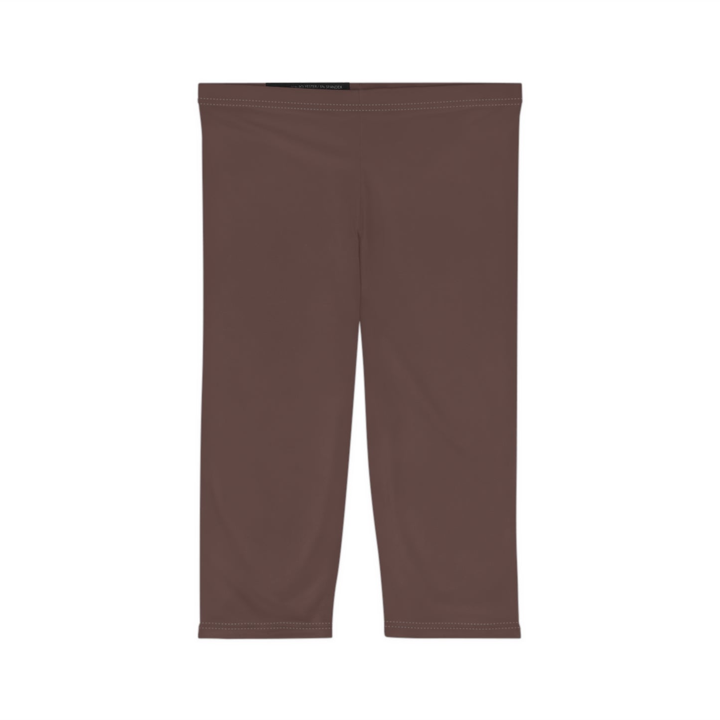Mauve Bark Color Women's Brushed Suede Poly Span Casual Capri Leggings XS-2XL