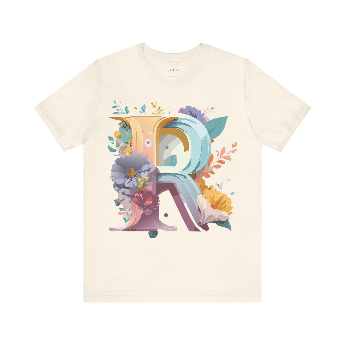 Letter R Graphic Unisex Cotton Bella+Canvas Tee with Art Letter Design