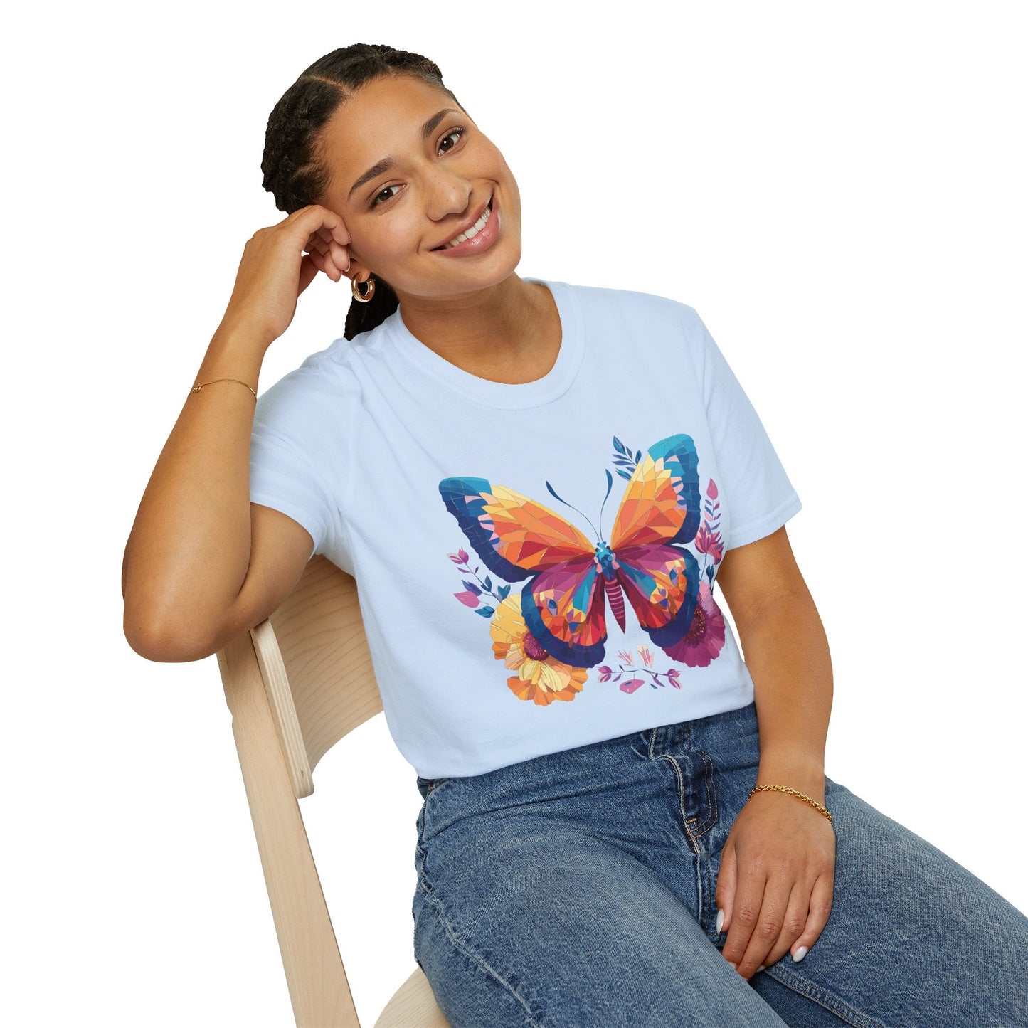 Butterfly Shirt Unisex Softstyle Short Sleeve Tee Monarch Butterfly 100 Percent Cotton