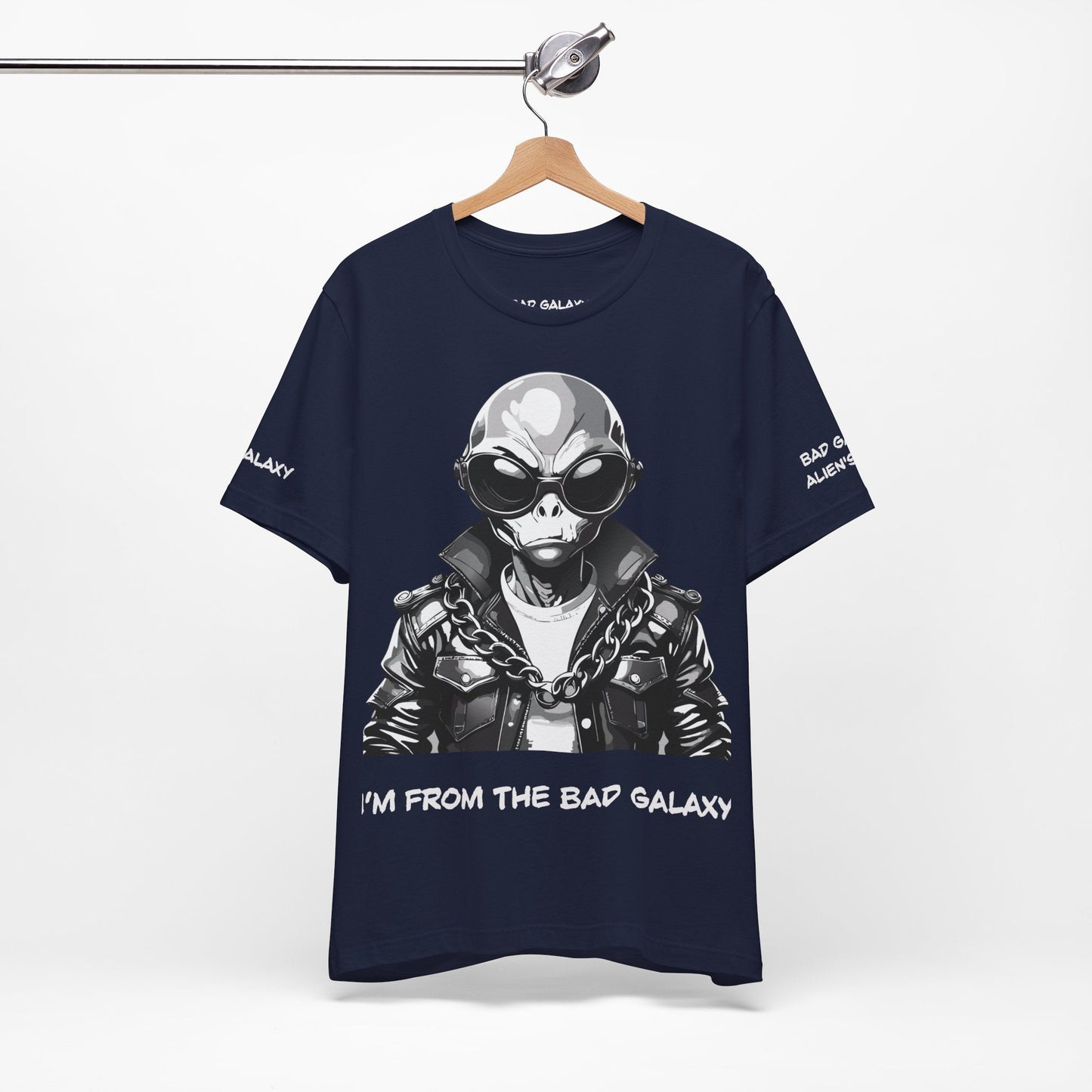 Tee Shirt With Alien From Bad Galaxy 100 Percent Cotton Made To Order Eco Friendly Inks Tee