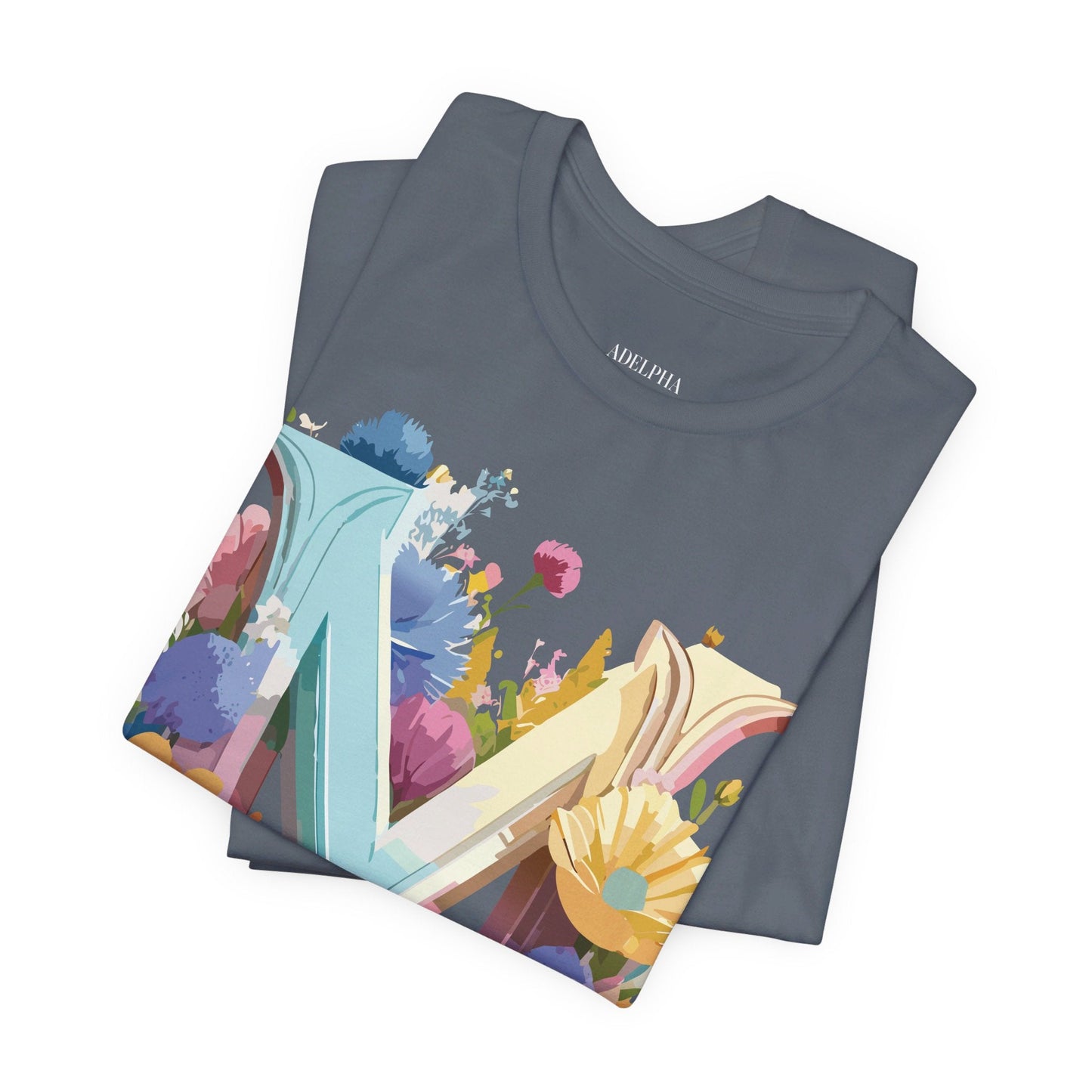 Letter M Shirt Unisex Graphic Tee Vintage Inspired Artwork Adelpha Short Sleeve Collection