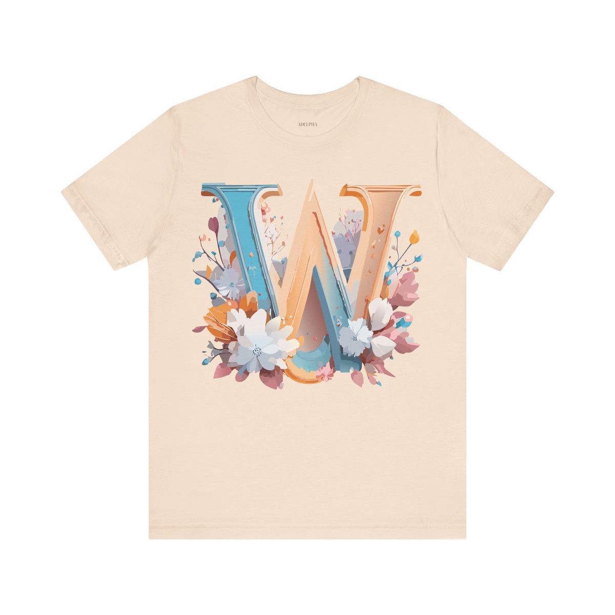 Letter W Graphic Unisex Cotton Bella+Canvas Tee with Art Letter Design